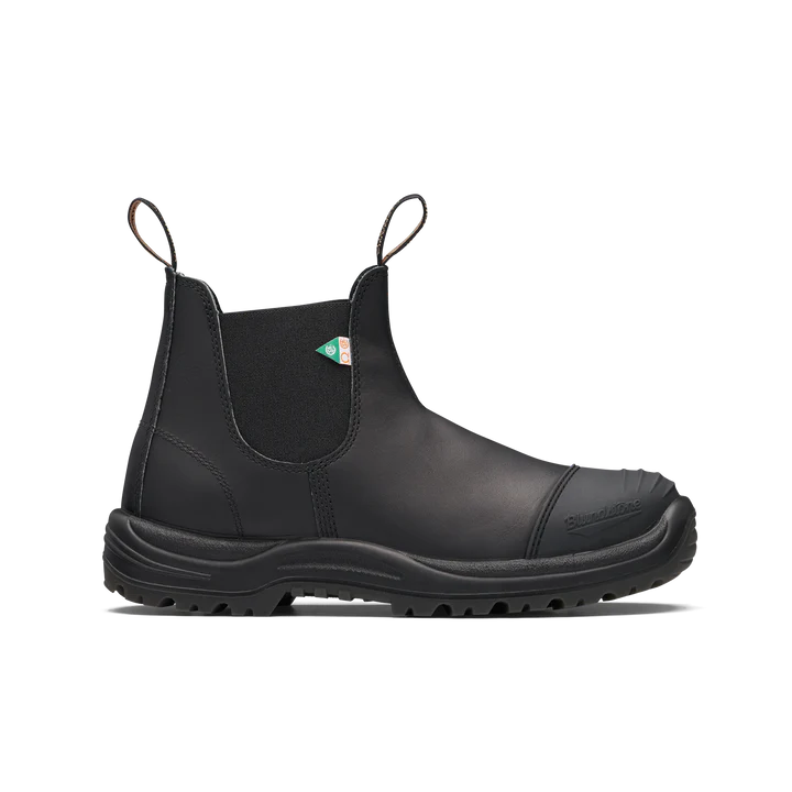 Blundstone 168 Work & Safety Boots with Rubber Toe Cap - Black - Durable Steel Toe Work Boots for Construction, Warehouse & Outdoor Jobs