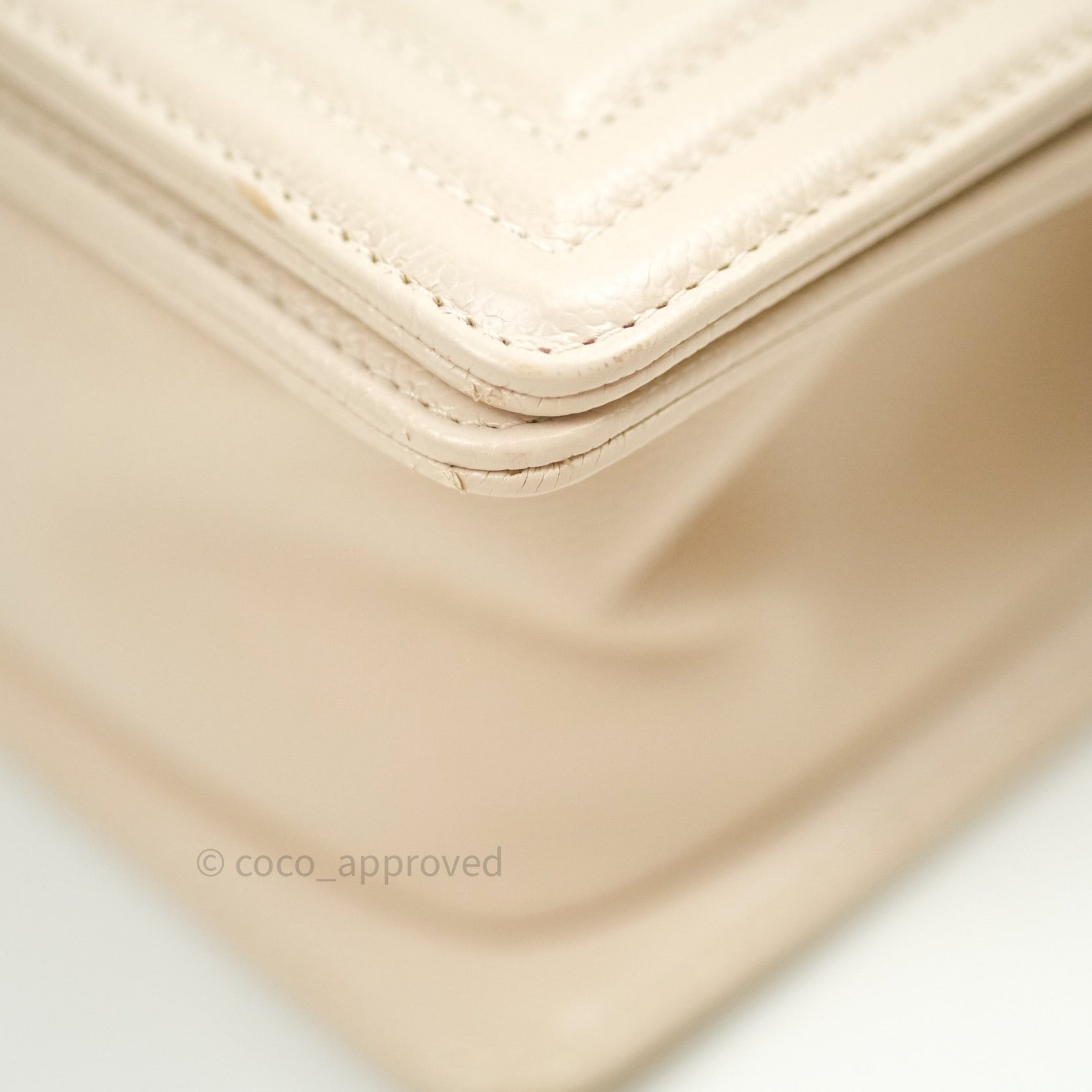Chanel Boy Chevron Medium Beige Caviar Leather Bag with Gold Hardware - Luxury Crossbody Purse for Women, Perfect for Date Night & Special Occasions