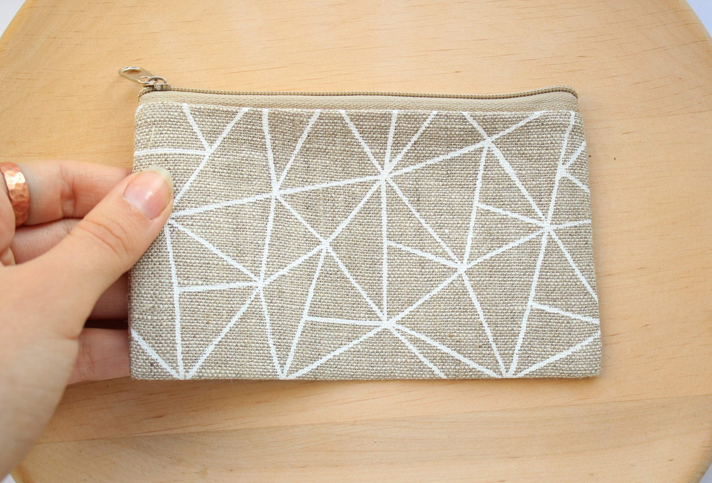 Small Coin Purse - Linen Zippered Change Wallet for Women & Men - Perfect for Coins, Cash, Cards, and Travel Essentials | Compact & Durable Money Pouch for Everyday Use, Shopping, and On-the-Go Organization