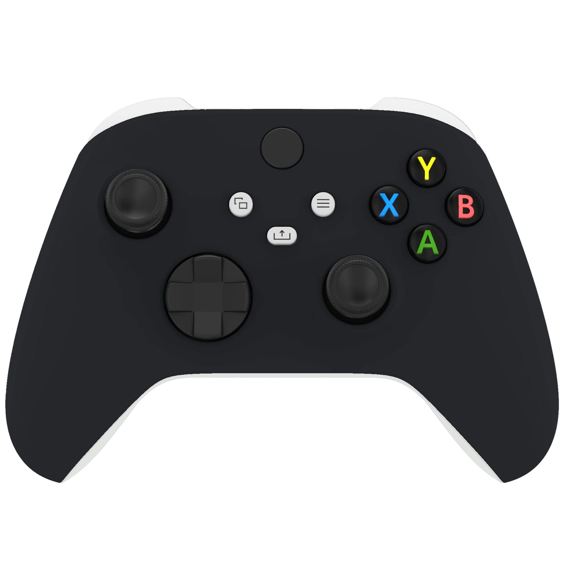 eXtremeRate Black Soft Touch Grip Replacement Shell for Xbox Series X & S Controller - Custom Faceplate Cover Case for Xbox Core Controller - Personalized Upgrade for Enhanced Gaming Experience [Controller NOT Included] - Perfect for Competitive Gaming, Streaming & Long Play Sessions