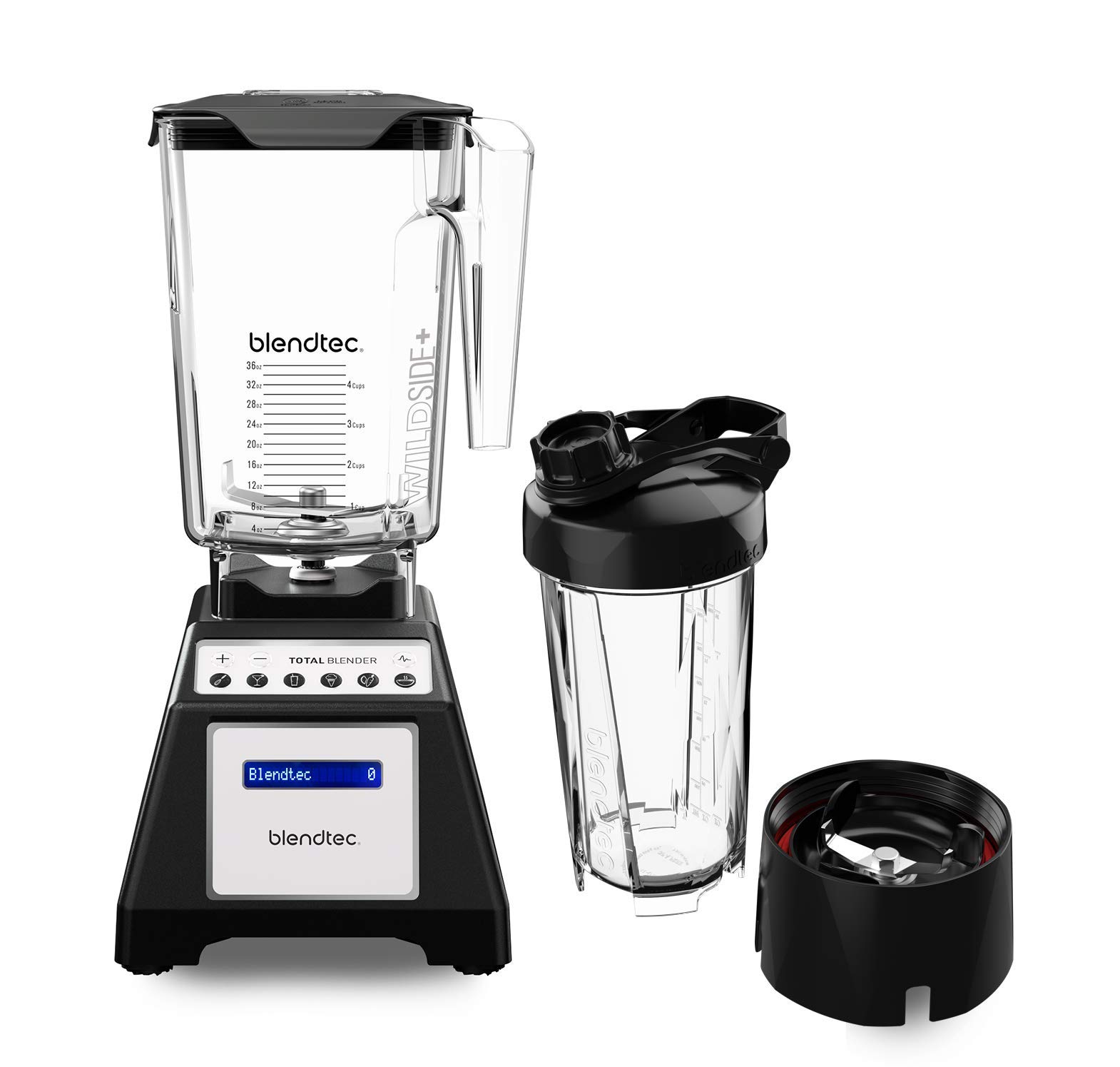 Blendtec Total Classic Original Blender with WildSide+ Jar (90 oz) & Blendtec GO Travel Bottle (34 oz) Bundle - Professional-Grade 1560W Motor, 6 Pre-Programmed Cycles, 10 Speed Settings - Perfect for Smoothies, Soups & Meal Prep - Black