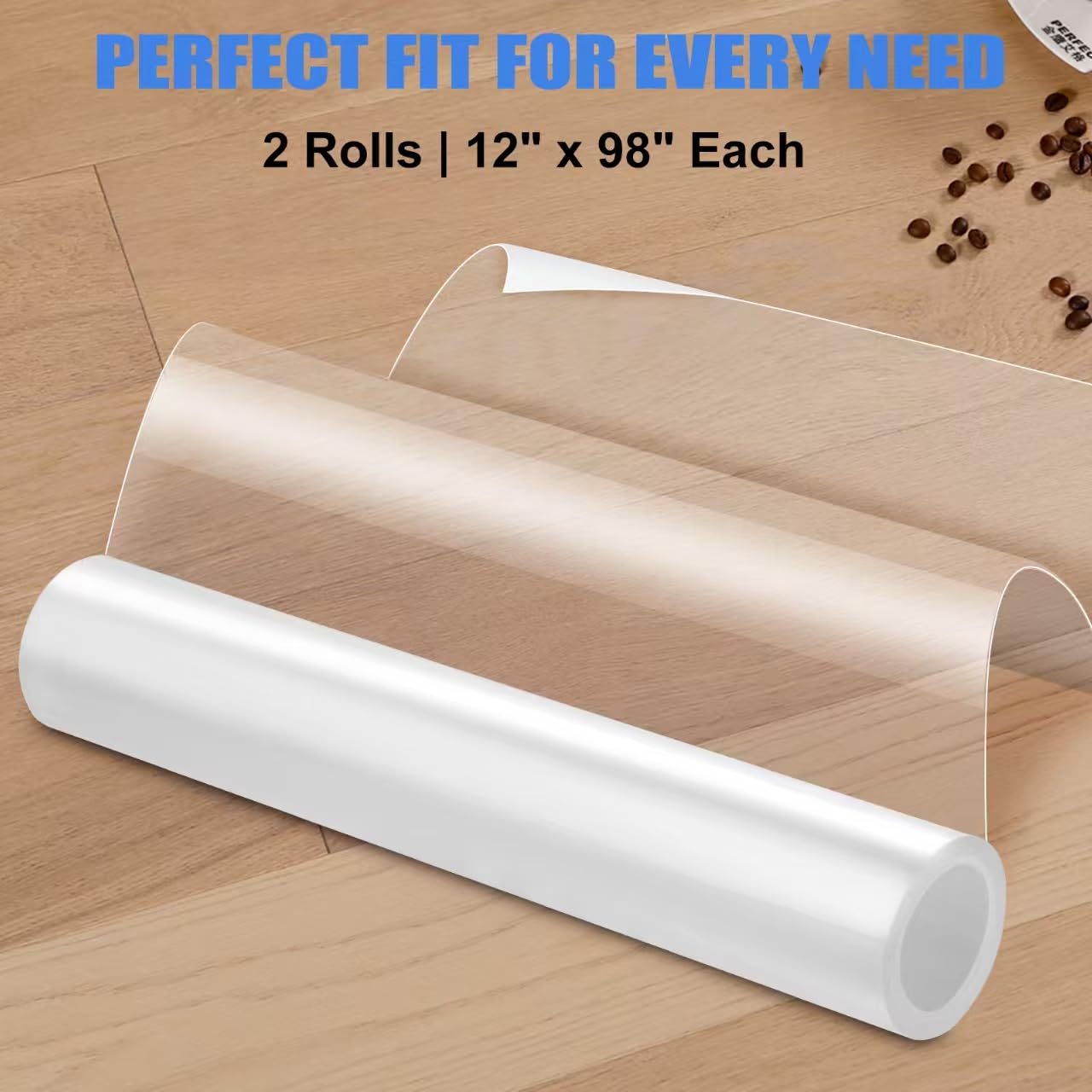 Clear Anti-Scratch Tape for Furniture - Cat Scratch Protector for Couches, Sofas, Carpets & Doors | Pet & Kid Safe | 2 Rolls (12