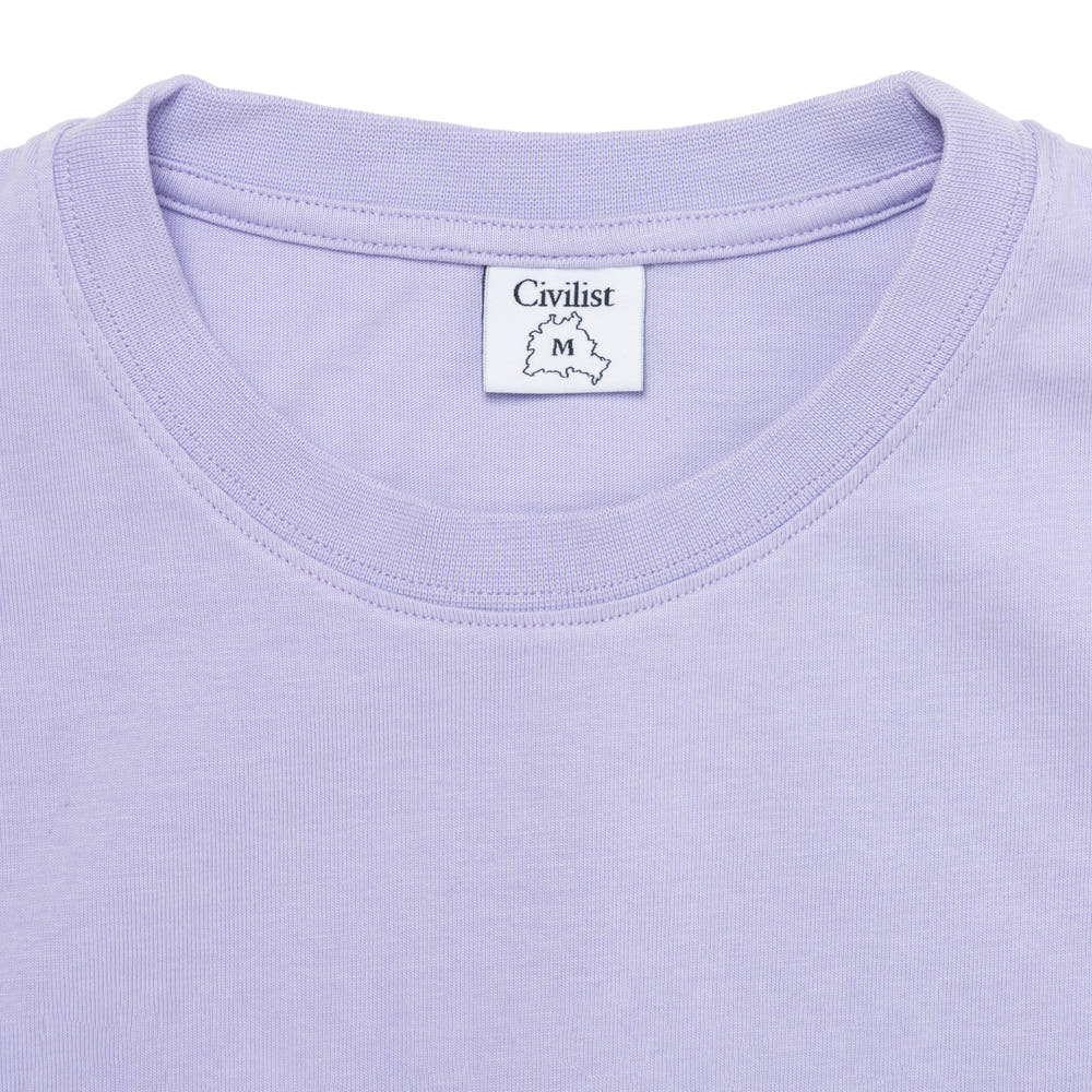 Civilist Mini Logo Short Sleeve T-Shirt for Men & Women - Soft Cotton Lavender Tee - Casual Streetwear for Everyday Wear & Summer Outfits
