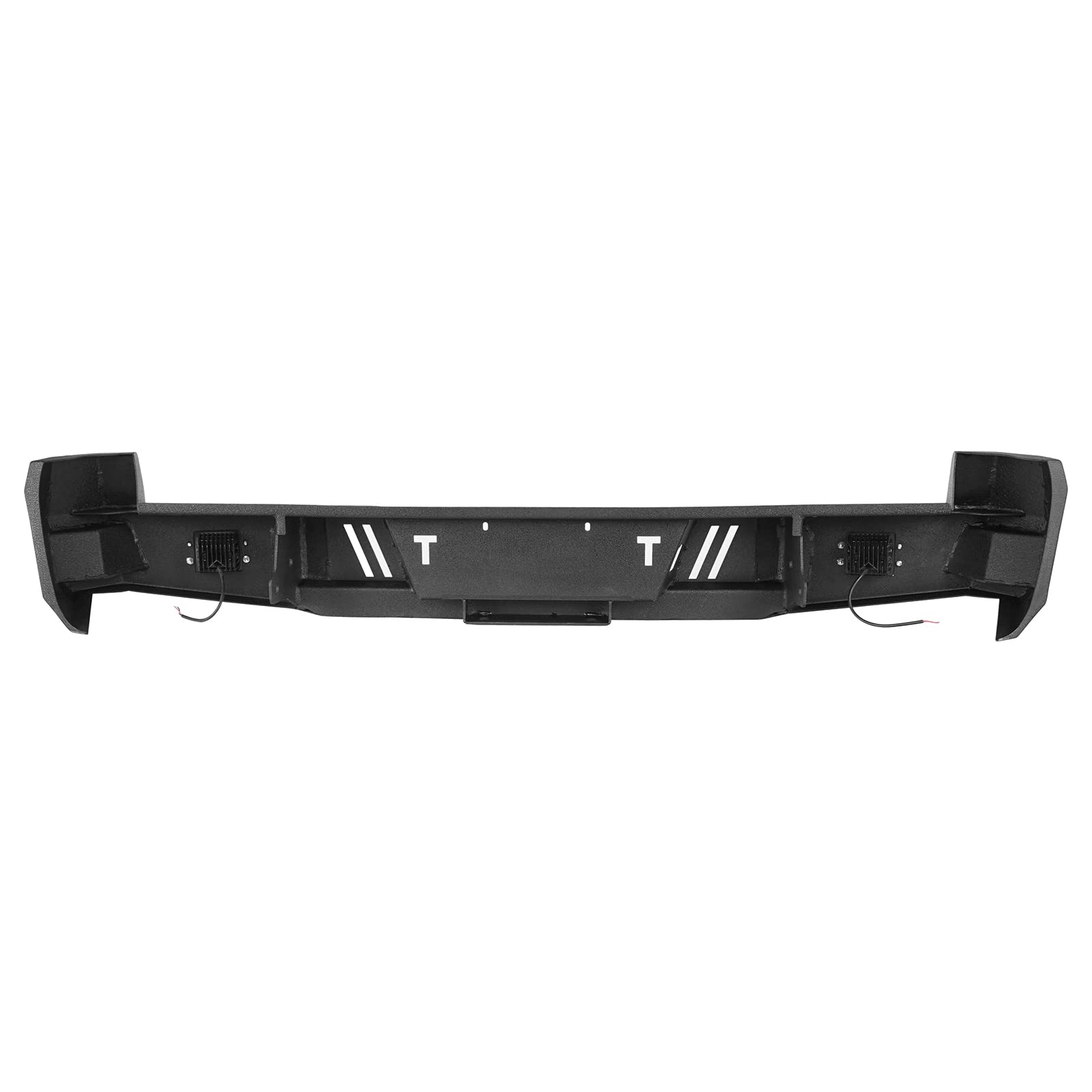 Heavy Duty Steel Rear Bumper with Step for 2005-2015 Toyota Tacoma 2nd Gen | Textured Surface | Integrated 18W LED Flood Lights & D-Ring Tow Points | Off-Road Protection & Truck Accessories (Perfect for Off-Roading, Camping & Work Trucks)
