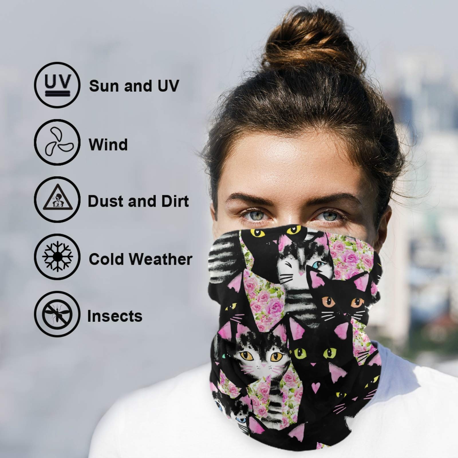 Visesunny Multifunctional Balaclava - UV Sun Protection Face Mask, Windproof Scarf & Headband for Cycling, Skiing, Hiking & Outdoor Sports - Cold Weather Gear for Men & Women