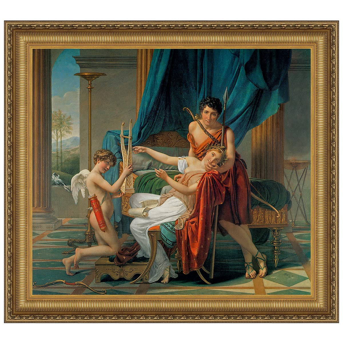 Design Toscano Sappho and Phaon 1809 Canvas Replica Painting - Small Wall Art for Living Room, Bedroom & Office Decor