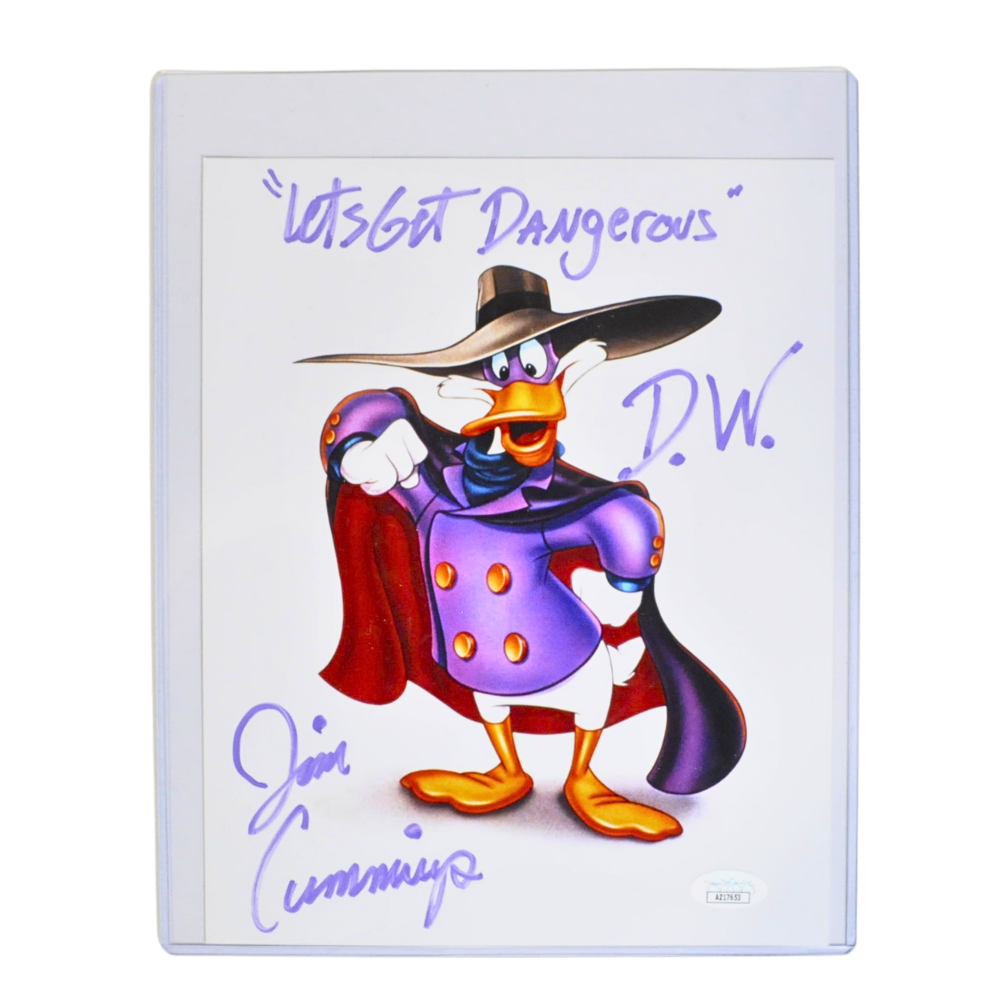 Jim Cummings Autographed Darkwing Duck Art Print - JSA Certified Collectible for Disney Fans & Animation Memorabilia Enthusiasts