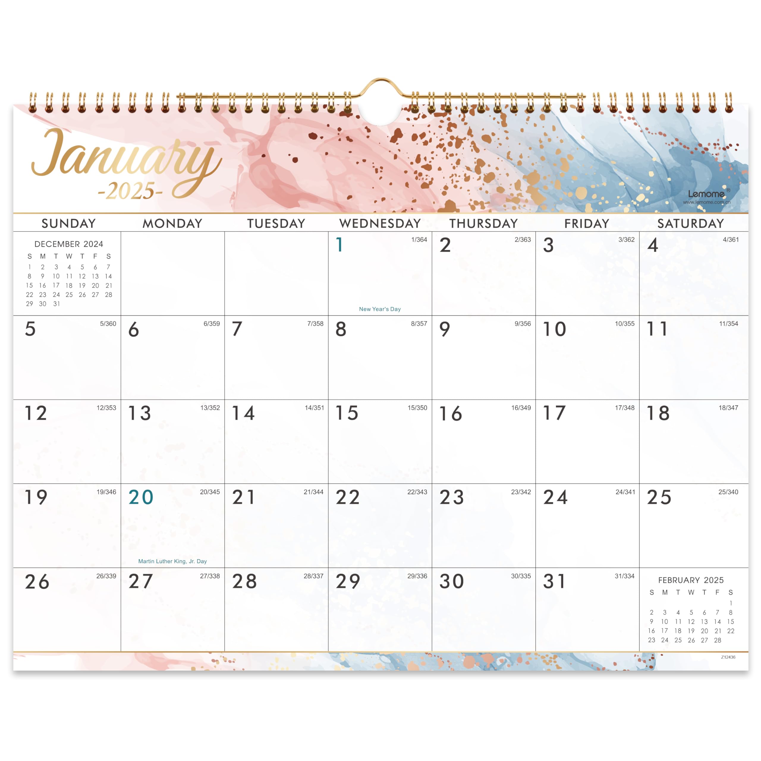 Lemome 2025-2026 Wall Calendar | 18-Month Large Planner (Jan 2025 - Jun 2026) | 14.8 x 11.4 Inches with Julian Dates | Perfect for Office, Home & School Organization