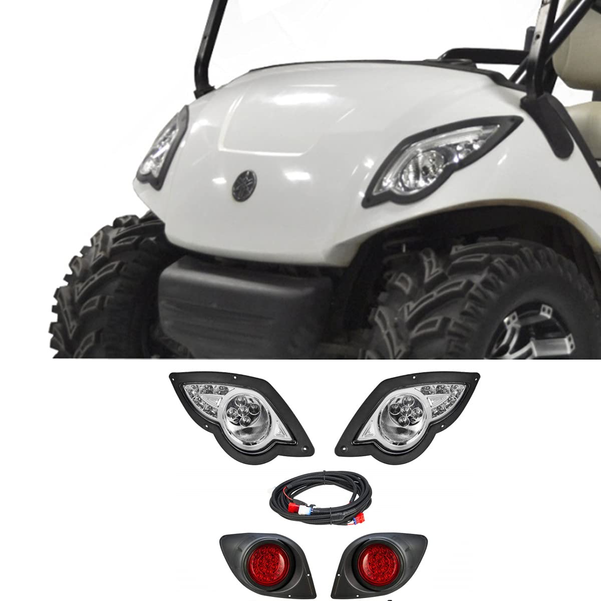 Yamaha Drive G29 2007-UP Golf Cart LED Light Kit - High Brightness LED Headlights & Taillights for Night Driving & Safety | Perfect for Golf Courses, Campuses & Neighborhood Streets