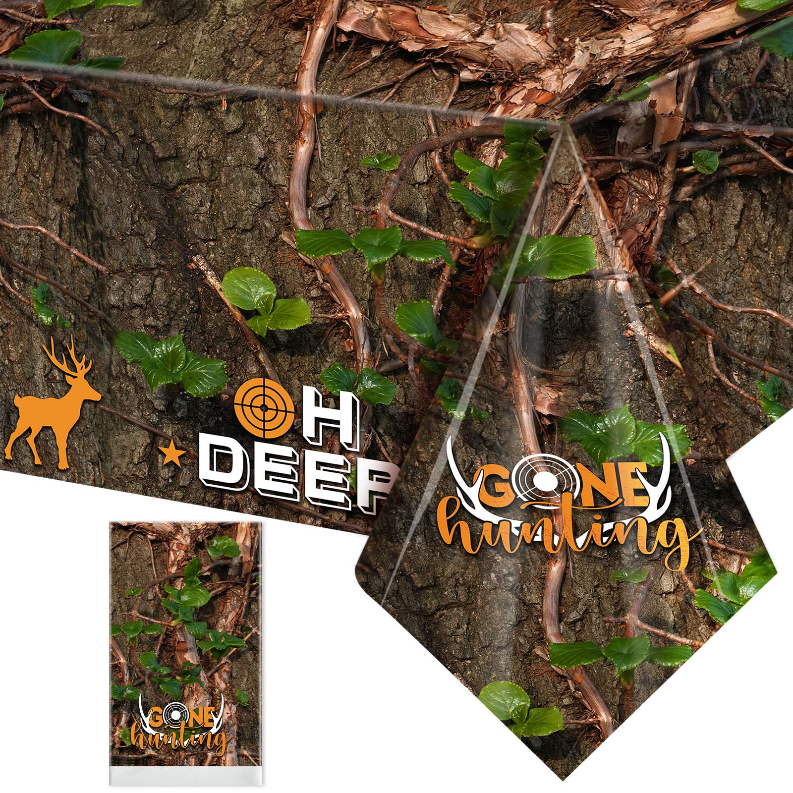 Camo Hunting Tablecloth - Waterproof Plastic Table Cover for Hunting Parties, Birthday Decorations & Baby Showers - 1 Piece | Perfect for Outdoor Events, Camping & Themed Parties