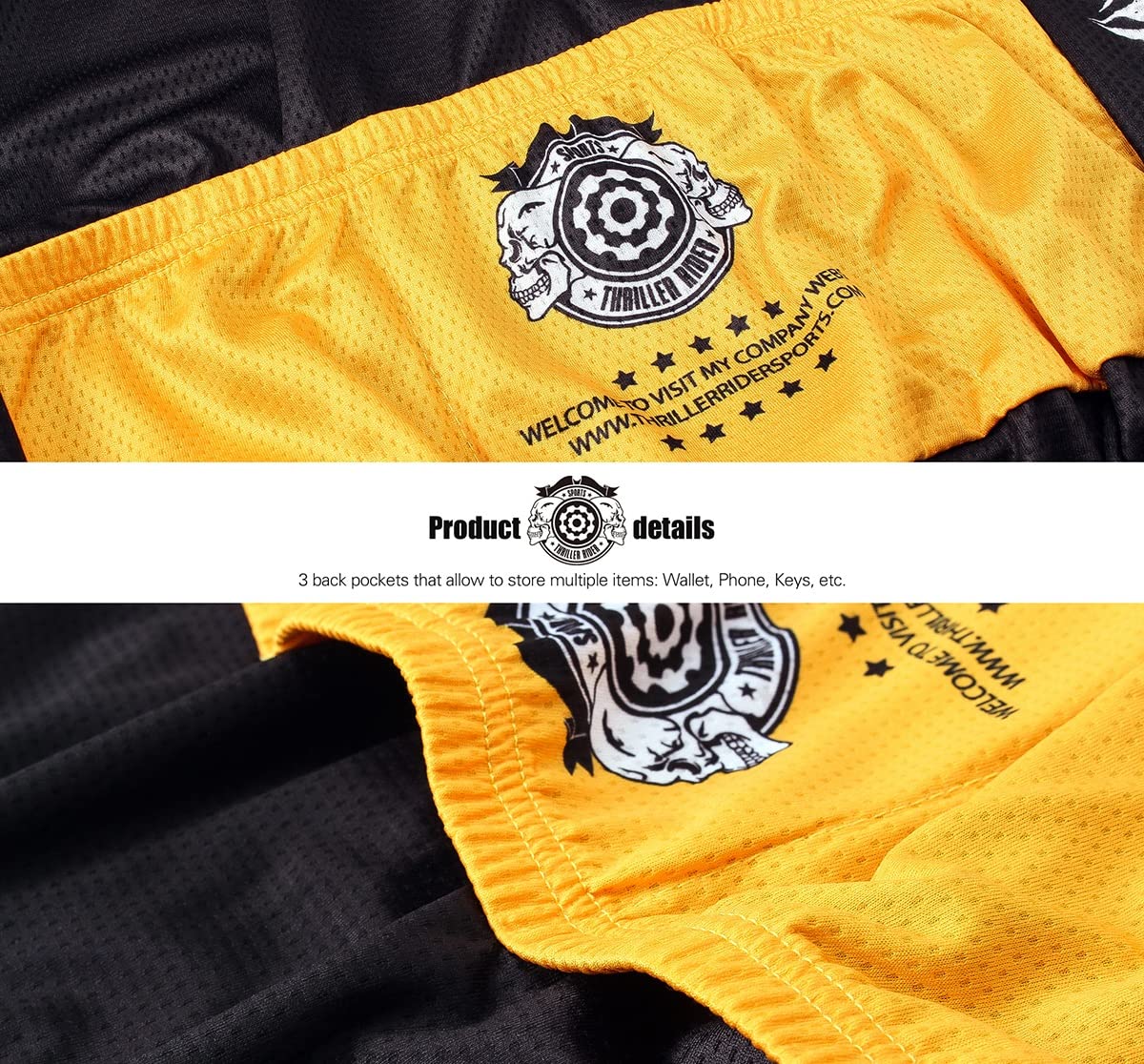 Thriller Rider Sports Men's Mountain Bike Short Sleeve Cycling Jersey - Breathable & Quick-Dry for Outdoor Cycling, Road Biking & Trail Adventures