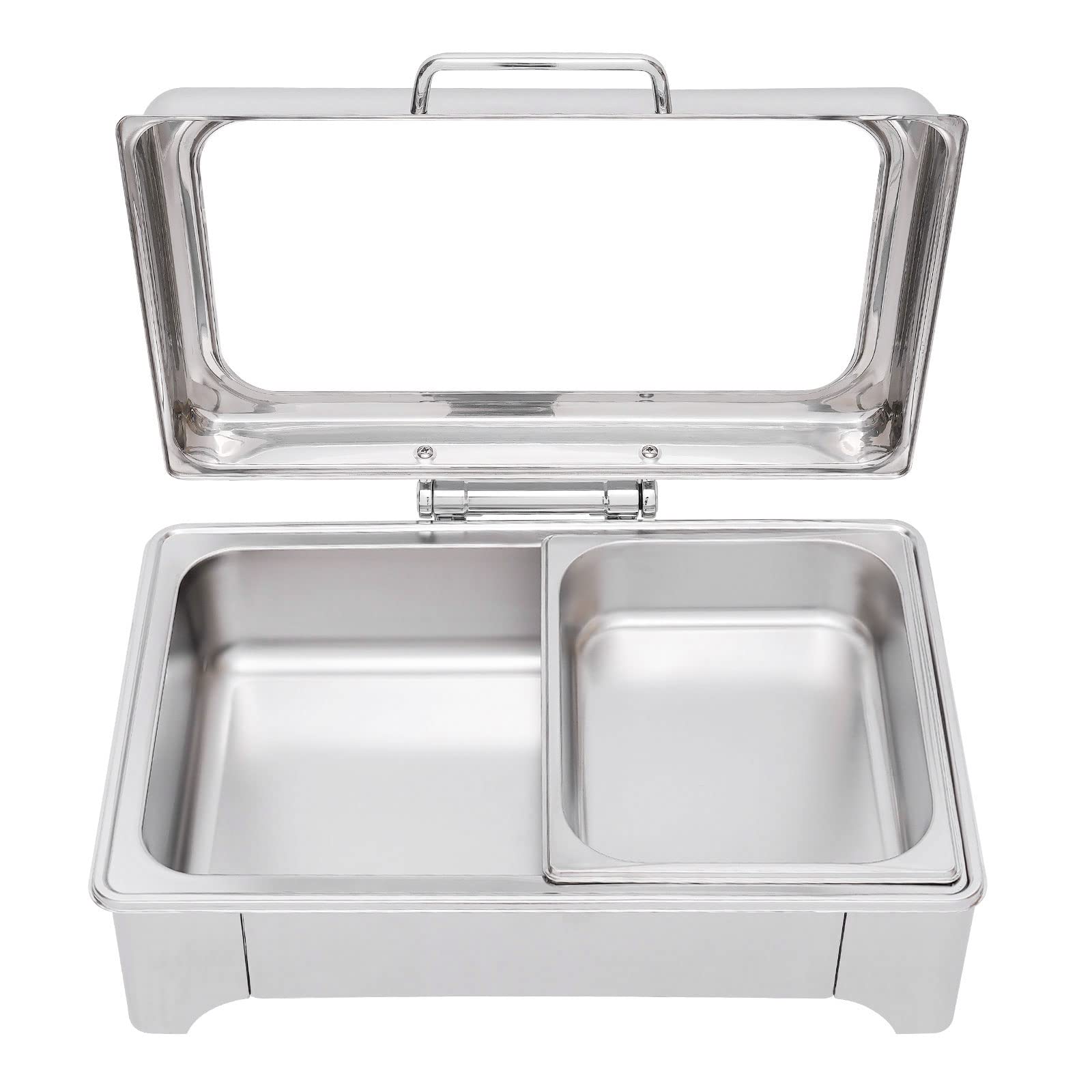 Stainless Steel 9L Rectangular Food Warmer Chafer Chafing Dish Buffet Set - Commercial & Home Use for Catering, Parties, Buffets, and Restaurants