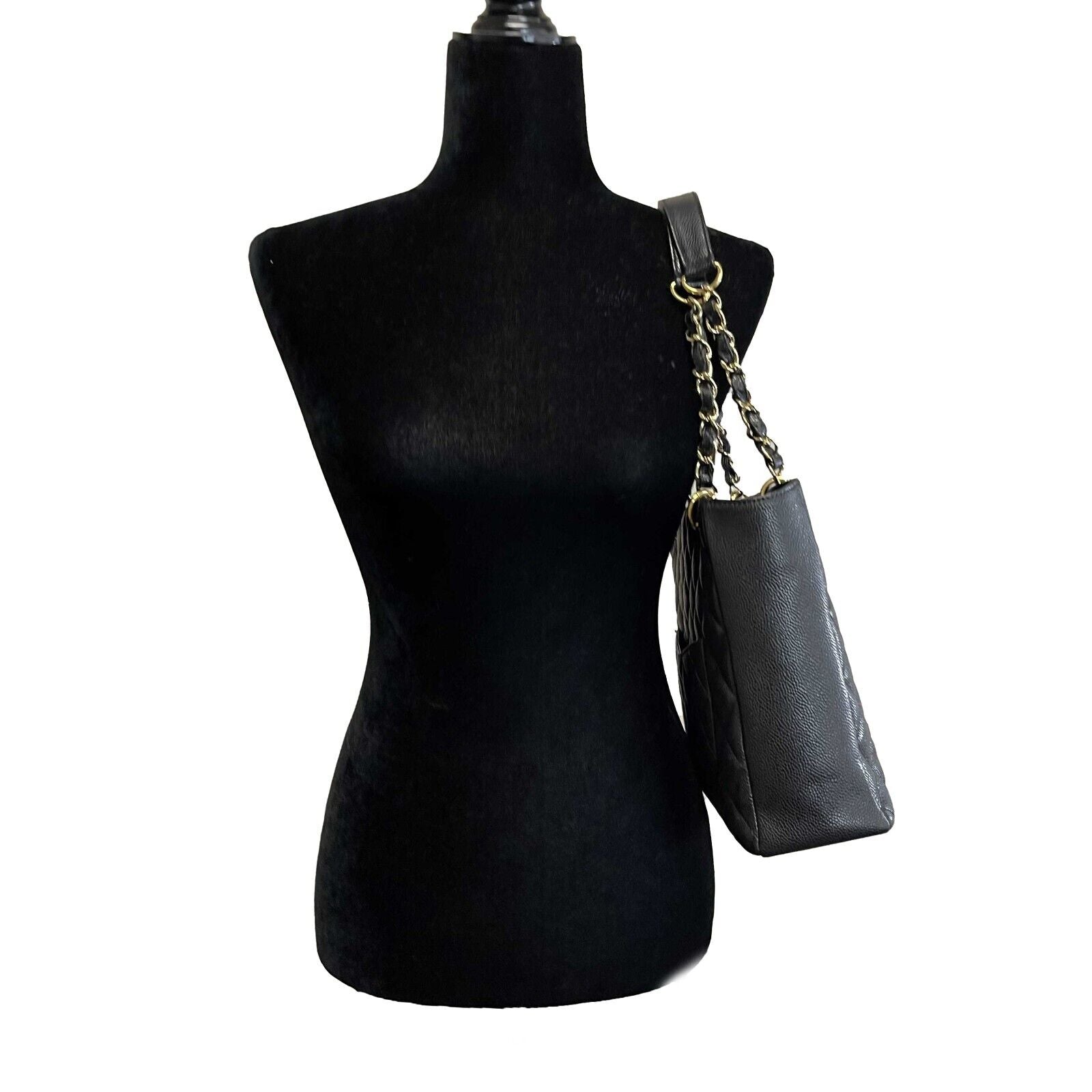 Chanel Excellent Petite Shopping Tote Bag in Black Caviar Leather - Luxury Designer Handbag for Women, Perfect for Work, Travel & Everyday Use