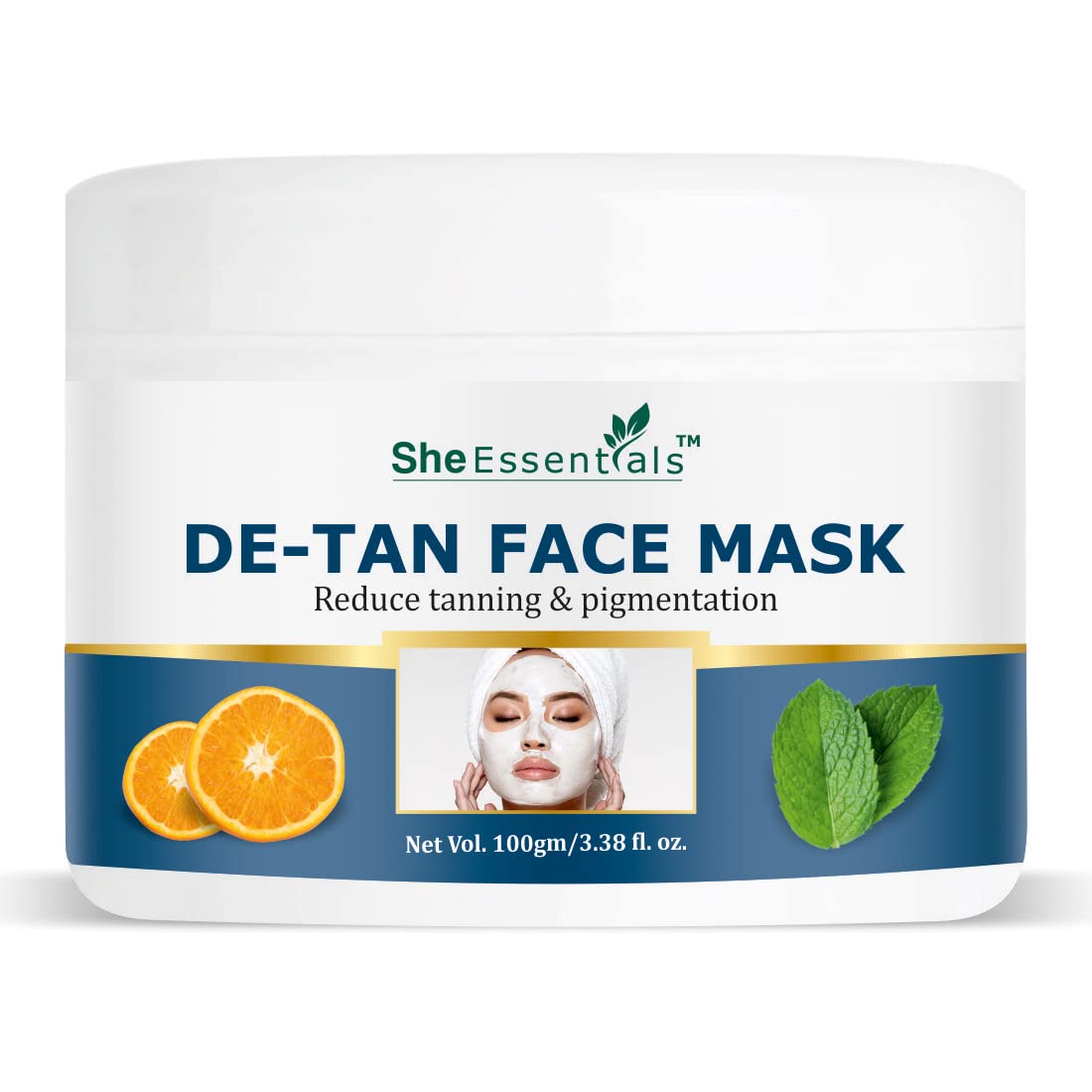 Organic Herbal De-Tan Face Pack for Glowing Skin – 100gm | Natural Brightening & Exfoliating Face Mask for Women | Perfect for Daily Skincare & Sun Damage Repair