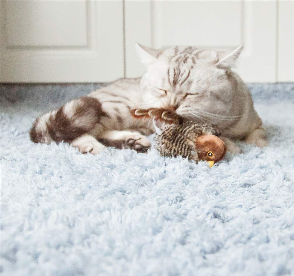 Gigwi Automatic Cat Toys Pack - 3 Pcs Interactive Electronic Cat Toys with Squeaky Bird/Cricket/Mouse Sounds, Plush Toys for Indoor Cats to Play Alone - Perfect for Boredom Relief & Exercise (Great for Playtime, Training & Keeping Cats Active)