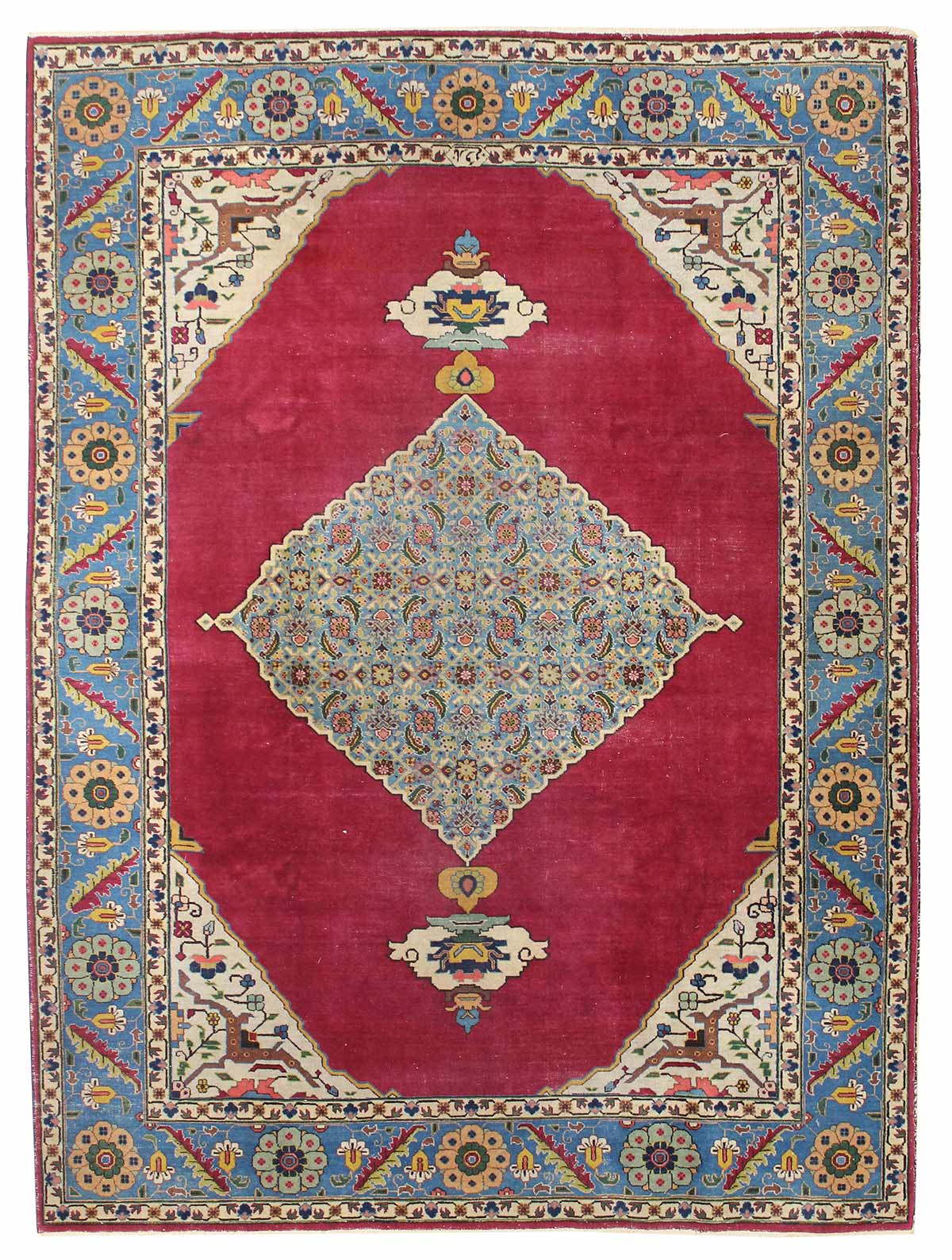 Antique Tabriz Handwoven Traditional Persian Rug - J47399 - Perfect for Living Room, Bedroom & Office Decor