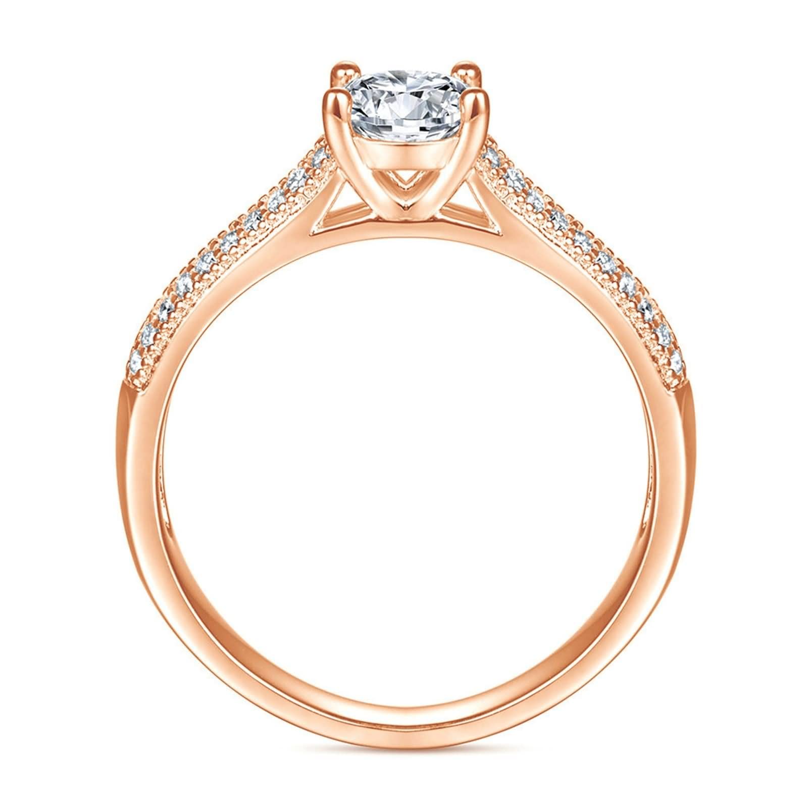 Elegant Sterling Silver Ring for Women - Round 4 Prong CZ Inlay Mother's Gift - Perfect for New Moms, Birthdays & Special Occasions