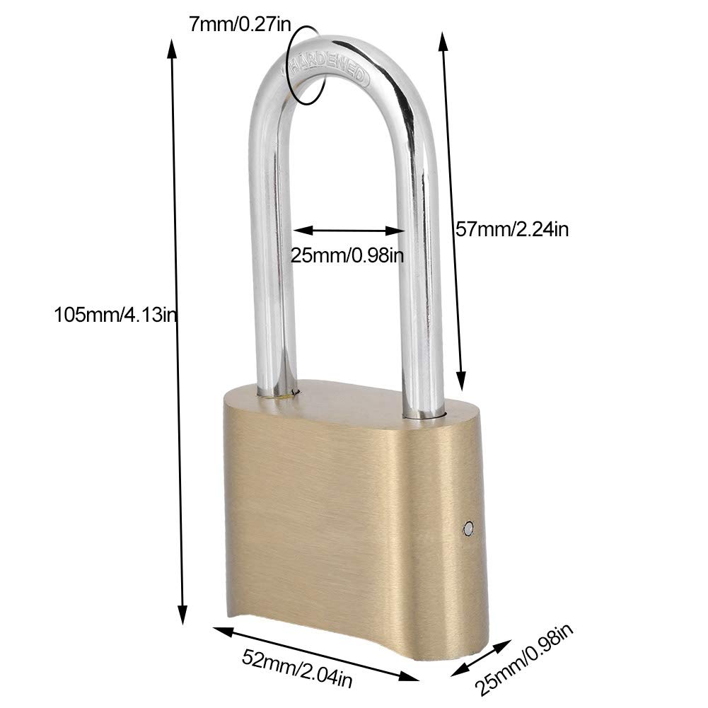4-Dial Combination Padlock - Brass Travel Luggage Lock with Resettable Code for Suitcases, Backpacks, Lockers & Gym Bags | Secure Your Belongings During Travel, Workouts & Storage