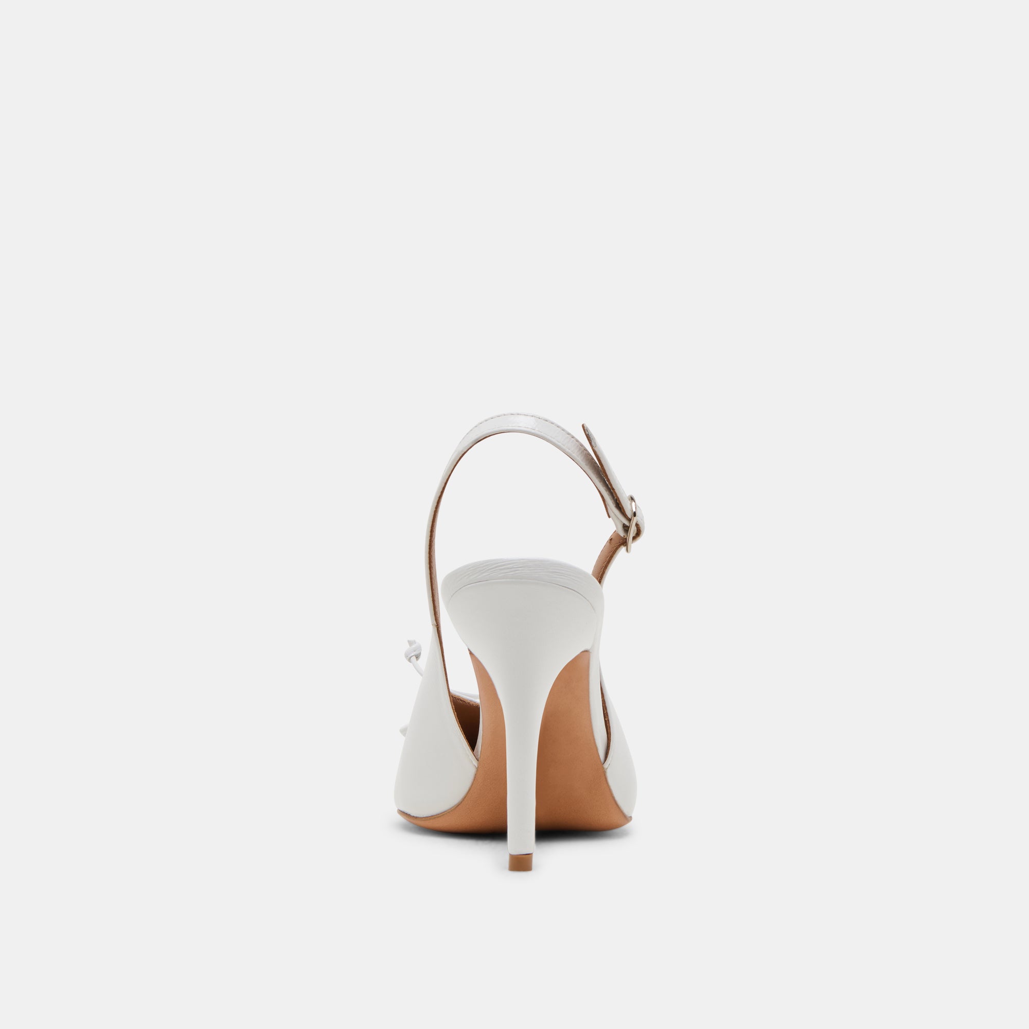 GEENA Women's White Leather Heels - Stylish High Heel Pumps for Office, Party & Evening Wear - Comfortable Dress Shoes for Women