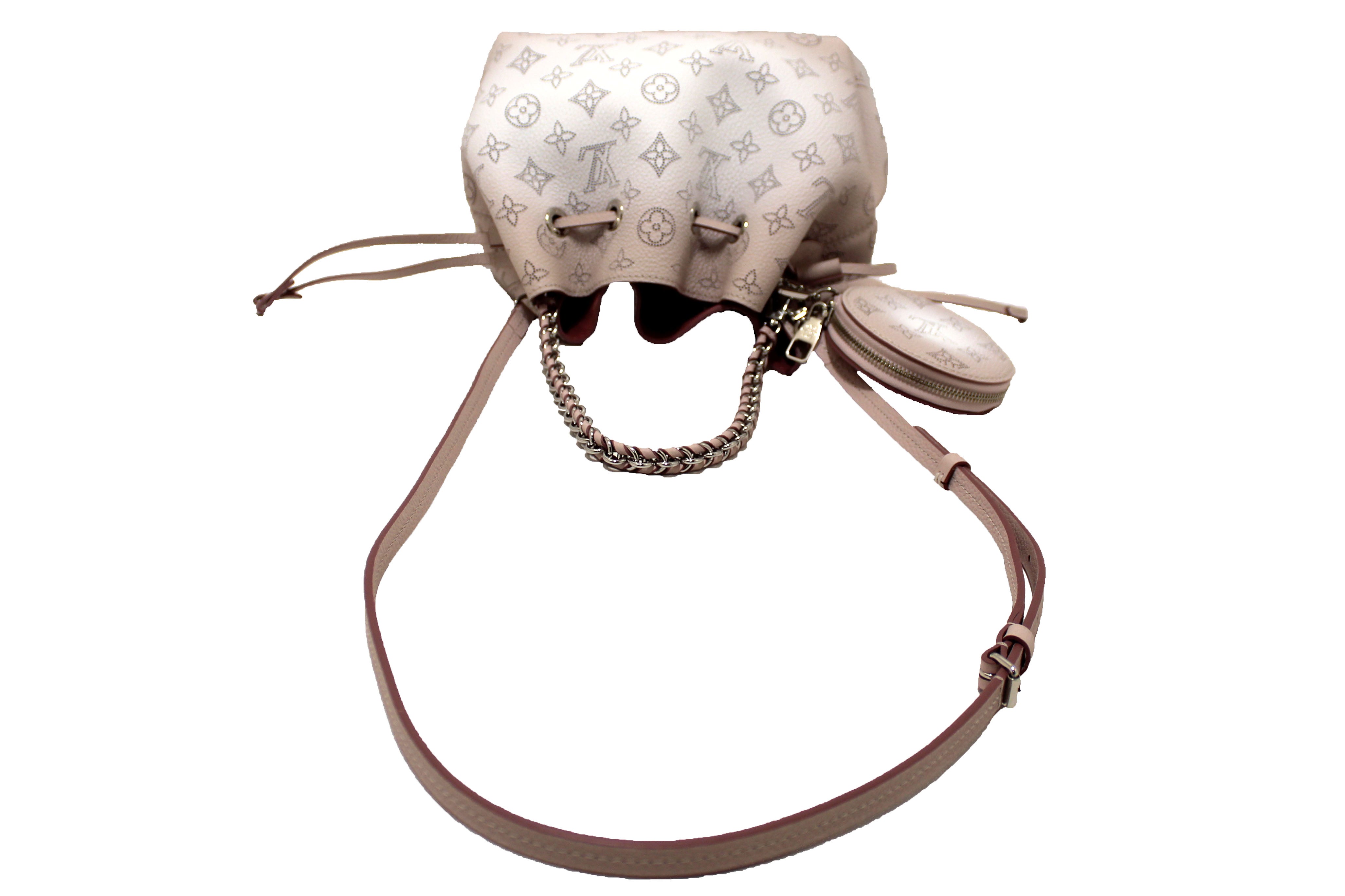 Authentic Louis Vuitton Pink & White Ombre Monogram Mahina Leather Bella Tote Bag - Luxury Designer Handbag for Women, Perfect for Work, Travel & Everyday Use