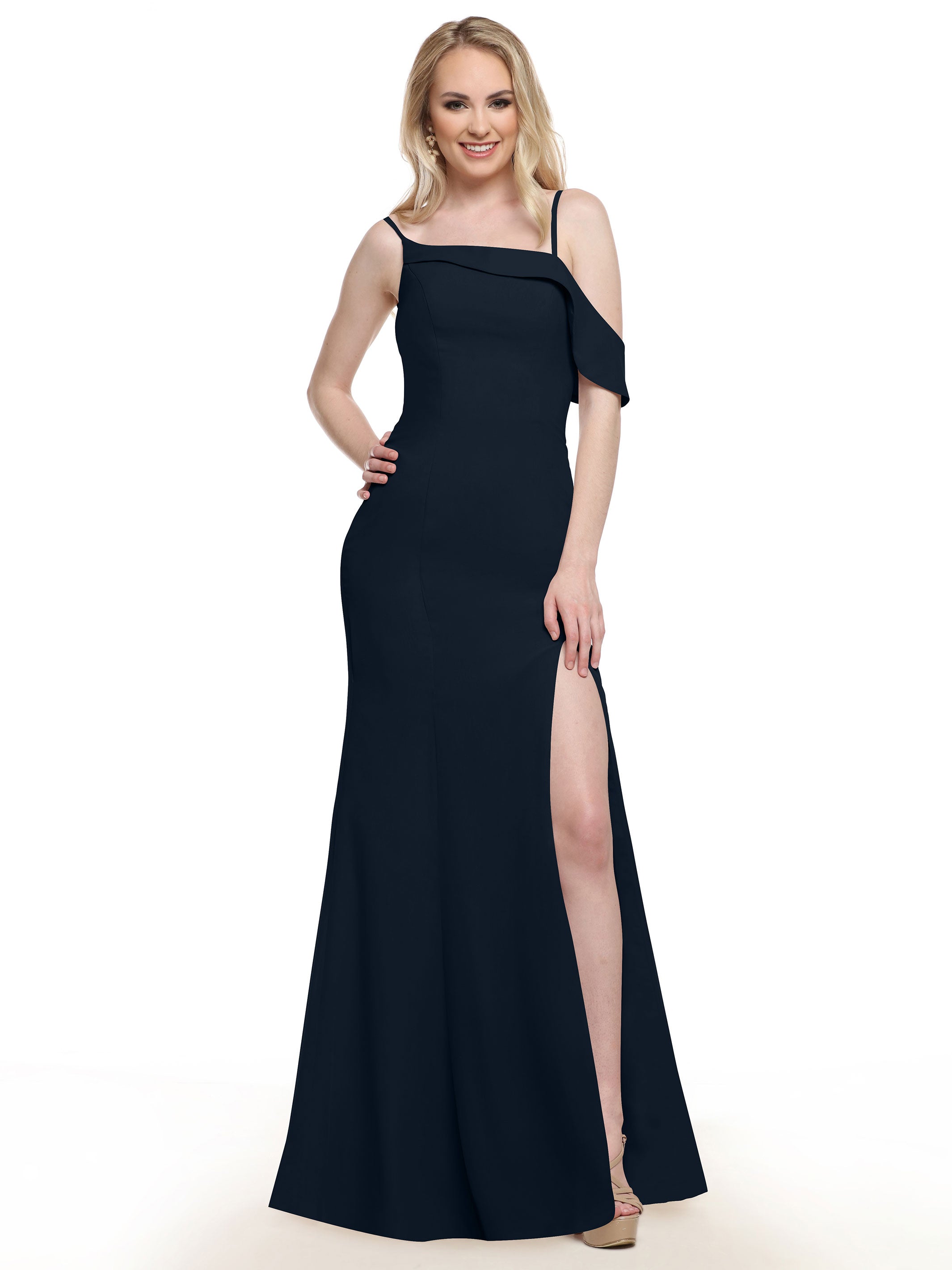 Elegant One Shoulder Chiffon Bridesmaid Dress 80153 - Fit & Flare Style for Weddings, Prom, Formal Events - Plus Size Available