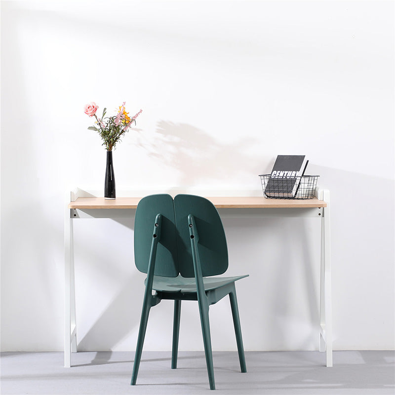 YARA Study Desk 118cm White & Natural - Modern Writing Desk for Home Office, Student Study & Small Space Workstation