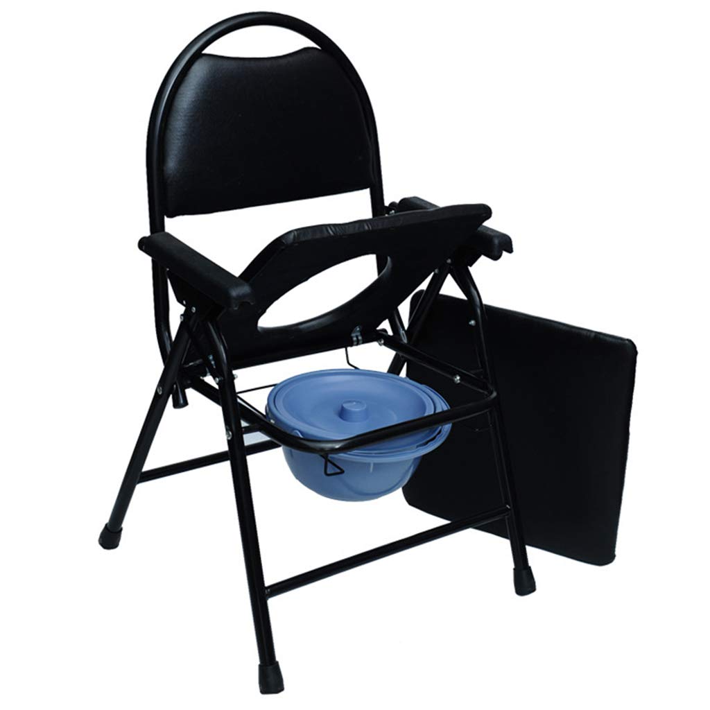 Foldable Commode Chair with Removable Padded Seat - Portable Toilet Chair for Elderly & Disabled - Bedside, Bathroom & Shower Safe Medical Potty Chair - Ideal for Home Care, Post-Surgery & Mobility Assistance
