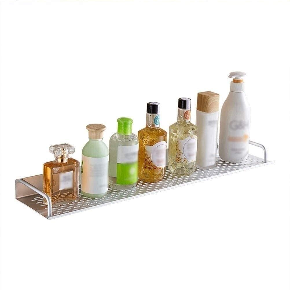 Stainless Steel Wall Mounted Bathroom Shelf & Towel Rack with Hooks - 40cm Bathroom Storage Organizer for Hotel, Kitchen & Home Use - Space Saving Towel Bar for Hand & Bath Towels
