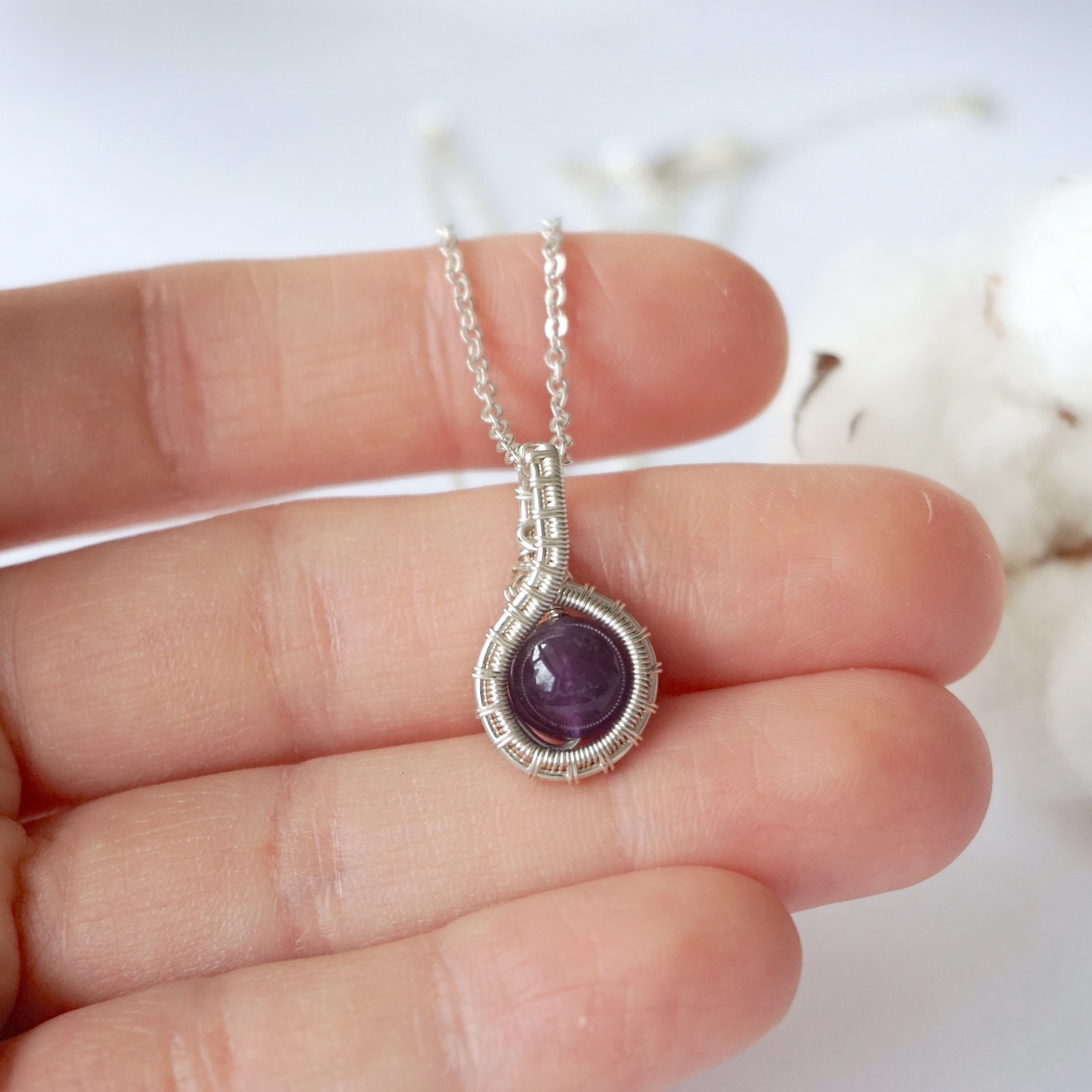 925 Sterling Silver Plated Amethyst Charm Necklace for Women - Elegant Purple Gemstone Jewelry Gift for Birthday, Anniversary & Special Occasions