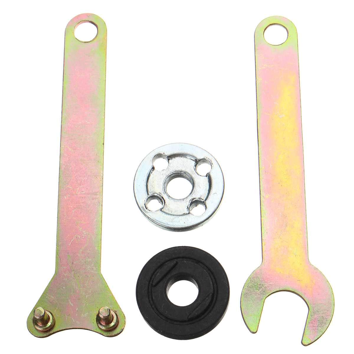 4-Piece Replacement Wrench Flange Nut Set - 35% Metal Grinder Lock Flange Nuts with Spanner for DeWalt & Makita (Black) | Perfect for Power Tool Maintenance & DIY Projects