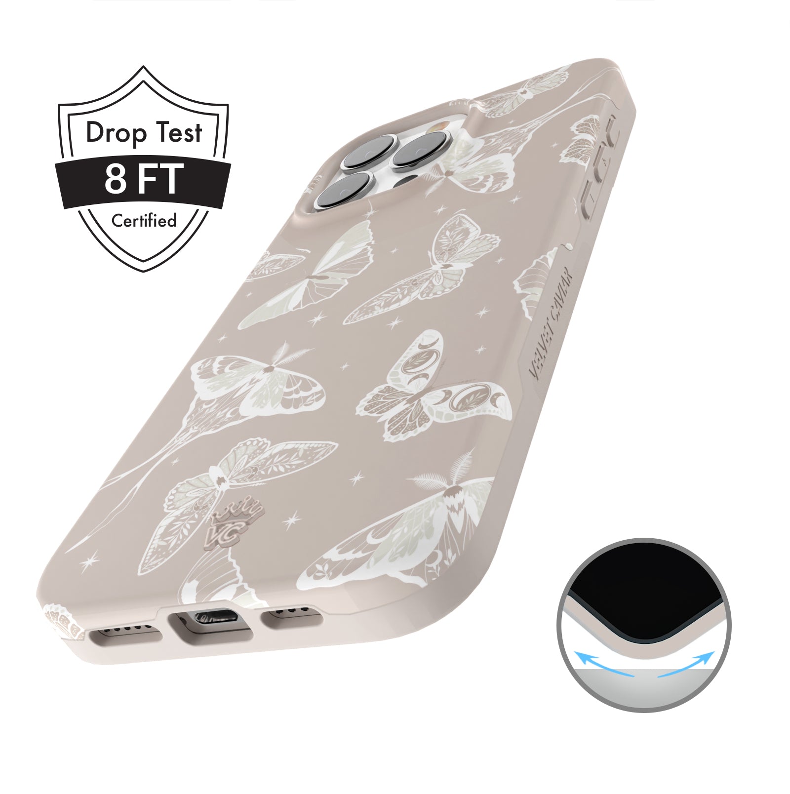 Moonlight Moths iPhone Case - Premium Protective Phone Cover for iPhone 13/14/15 Pro Max - Cute Moth Design - Shockproof & Scratch Resistant - Perfect for Outdoor Adventures, Travel & Daily Use