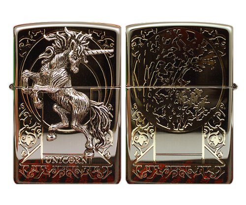 Zippo Unicorn Black Ice Lighter - Authentic Made in USA & South Korea Version | Perfect for Collectors, Gifts & Outdoor Adventures