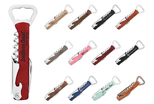 Personalized Laser Engraved Cork Screw Bottle Opener - Custom Rose Design on Both Sides - Perfect for Weddings, Anniversaries & Wine Lovers Gift