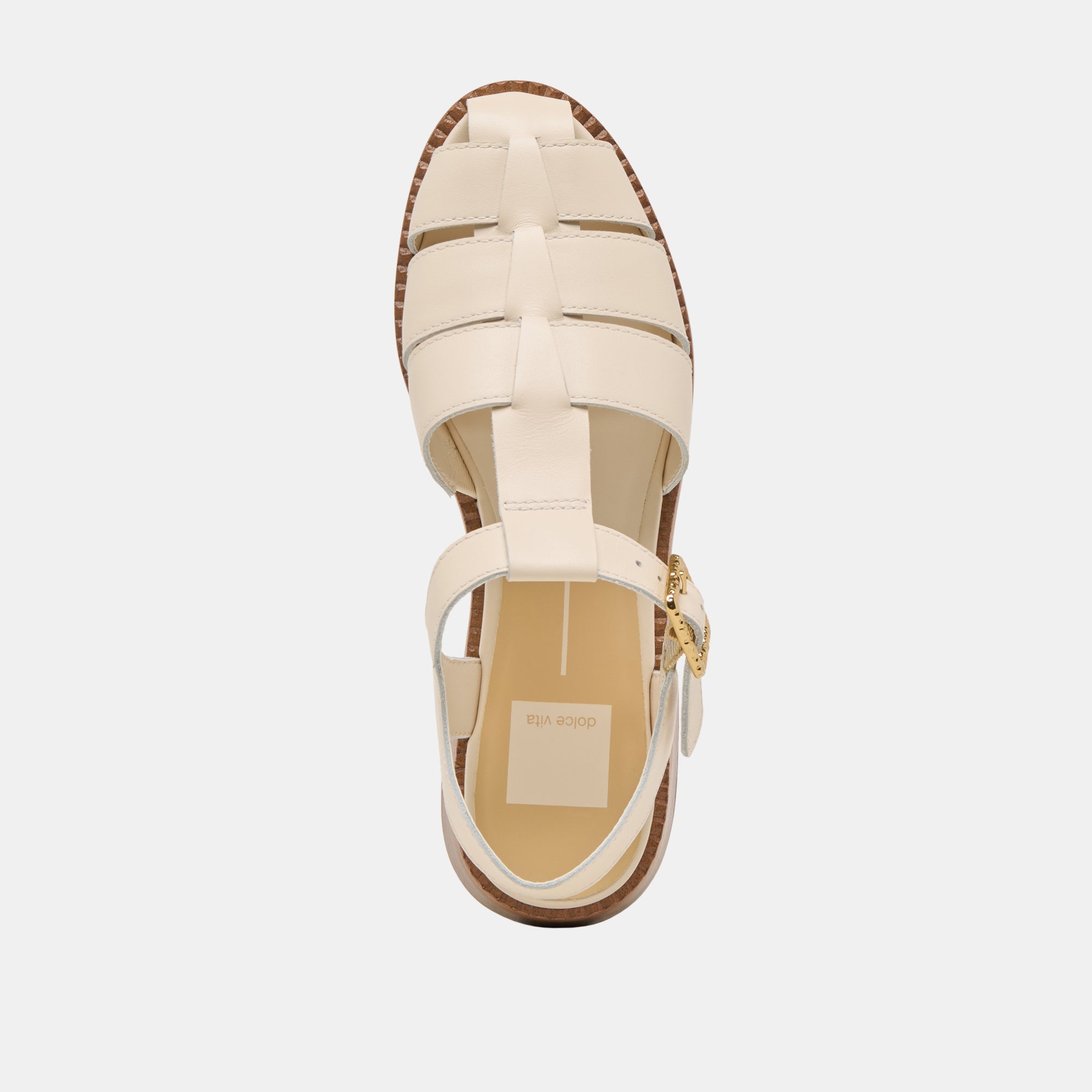 HOLIS Leather Sandals for Women - Comfortable Bone Color Strappy Sandals for Summer, Beach, and Casual Outings