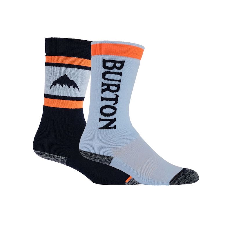Burton Kids Midweight Socks 2-Pack - Comfortable Cotton Blend Hiking & Everyday Socks for Boys & Girls - Perfect for School, Sports & Outdoor Adventures