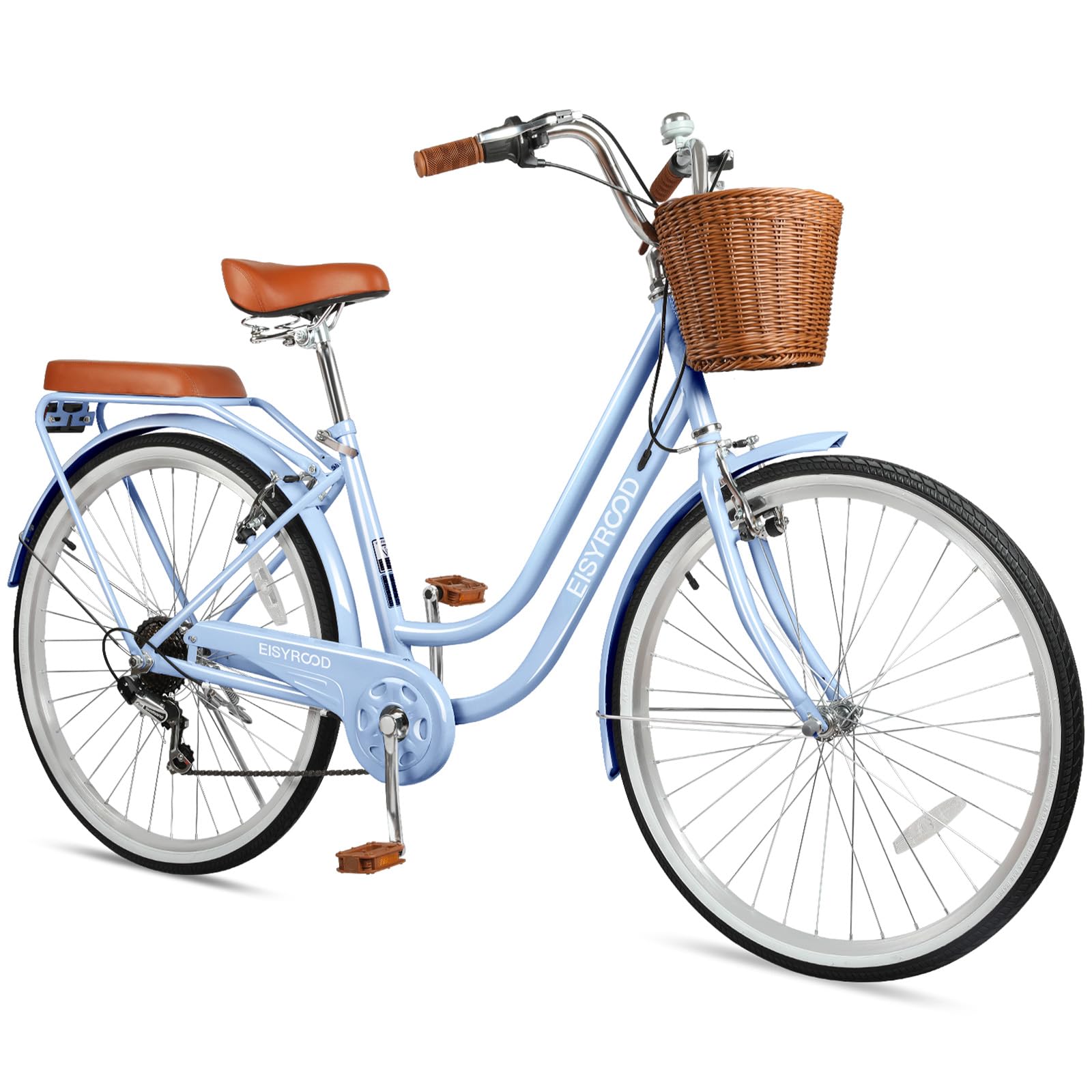 26 Inch Women's 7-Speed Hybrid Beach Cruiser Bike - Lightweight Commuter Bicycle with Adjustable Seat, Anti-Skid Tires & V-Brakes - Perfect for Beach Rides, City Commuting & Leisure Cycling