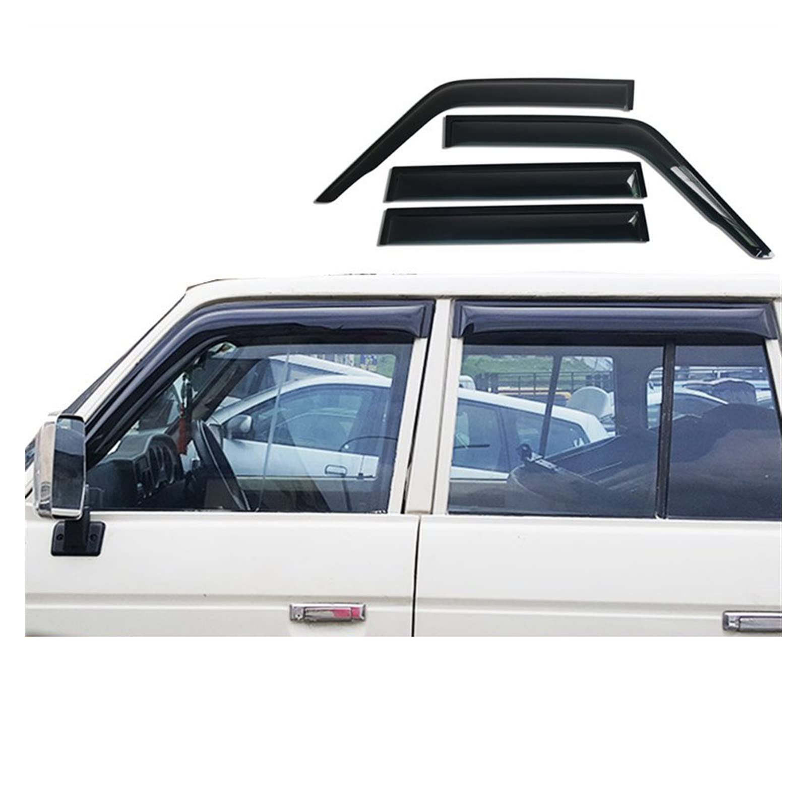 Toyota Land Cruiser Prado FJ70 Side Window Vent Visors (1990-1995) - Rain Guards & Wind Deflectors for Improved Airflow & Weather Protection - Perfect for Off-Roading, Camping & Daily Driving