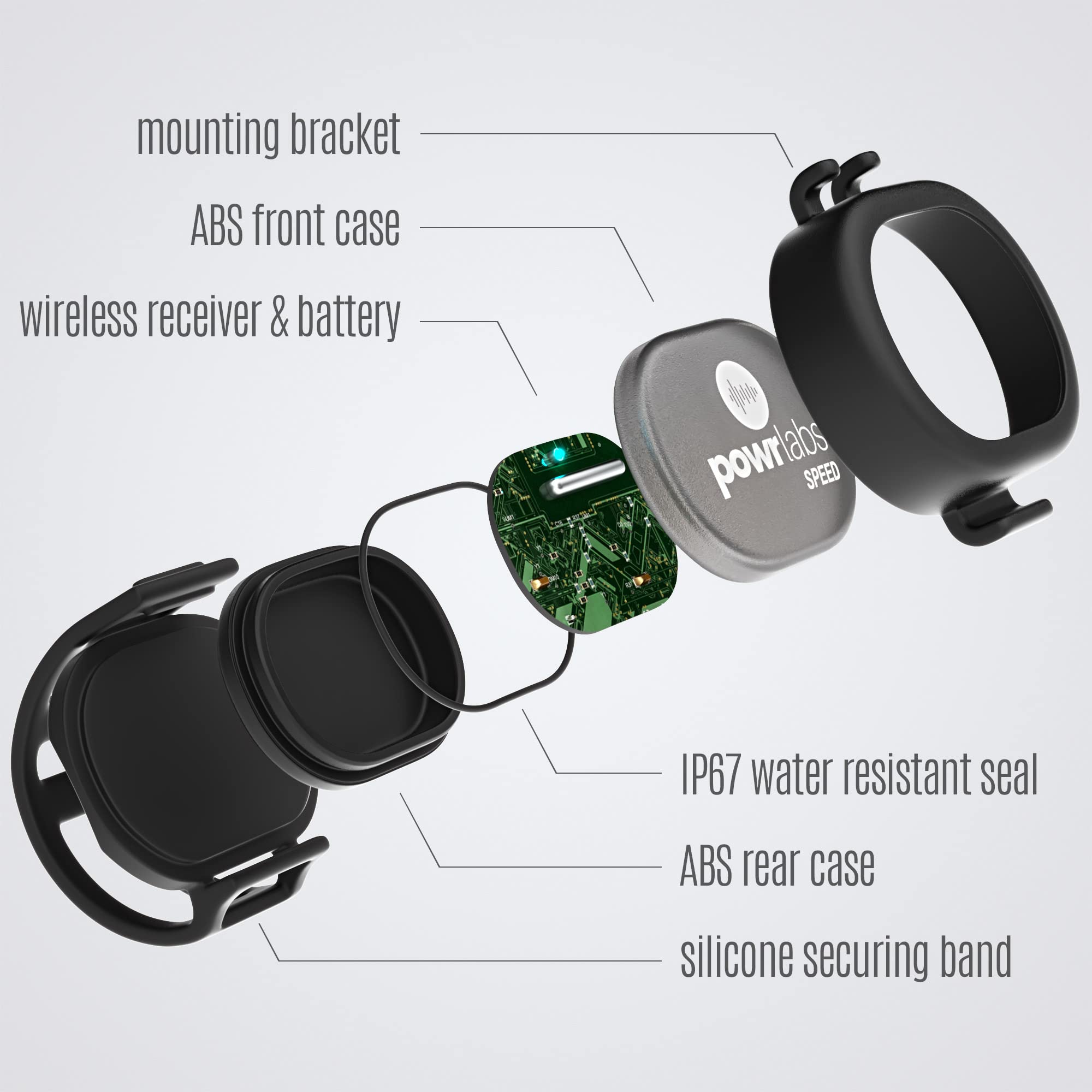 POWR LABS Wireless Bike Speed Sensor - Bluetooth & ANT+ Compatible with Garmin, Wahoo, Zwift, TrainerRoad, Polar Apps | Accurate Cycling Data for Indoor Spin Bikes & Outdoor Training