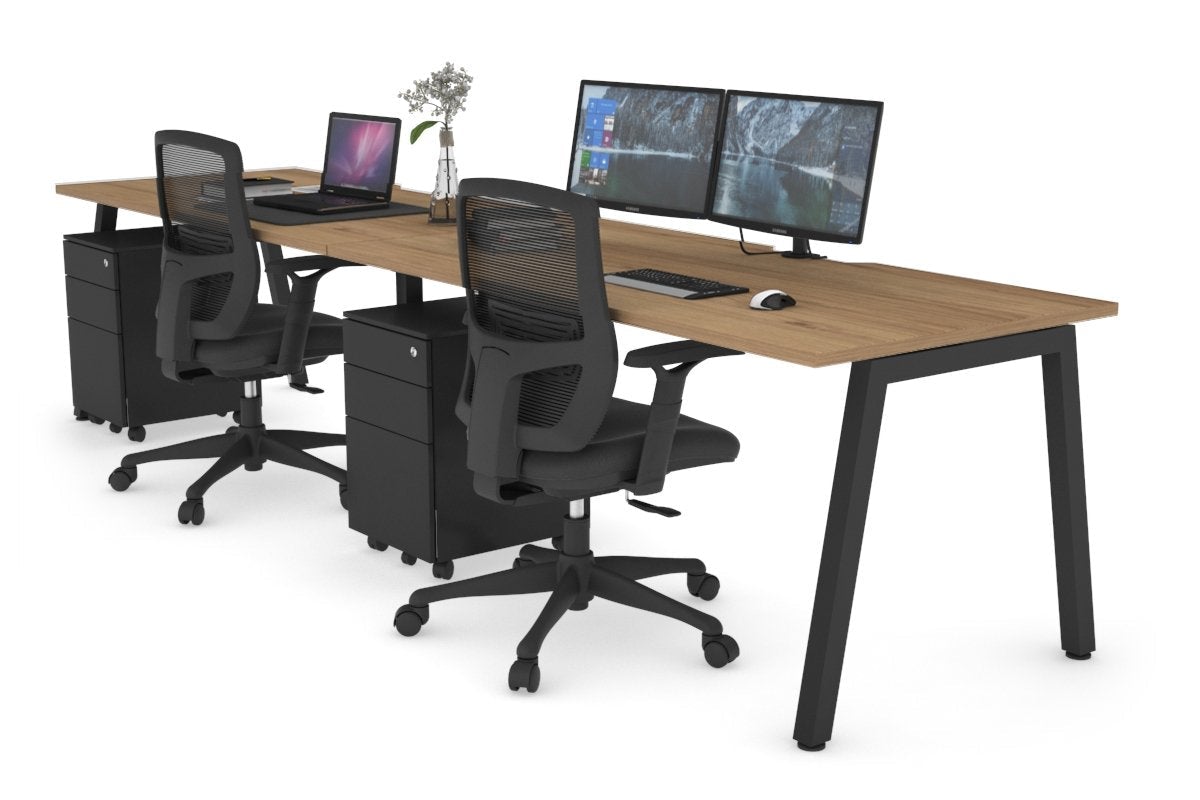 Dual Workstation Office Desk with Cable Management - 1600L x 800W Quadro 2-Person Run Office Workstation for Home & Business Use