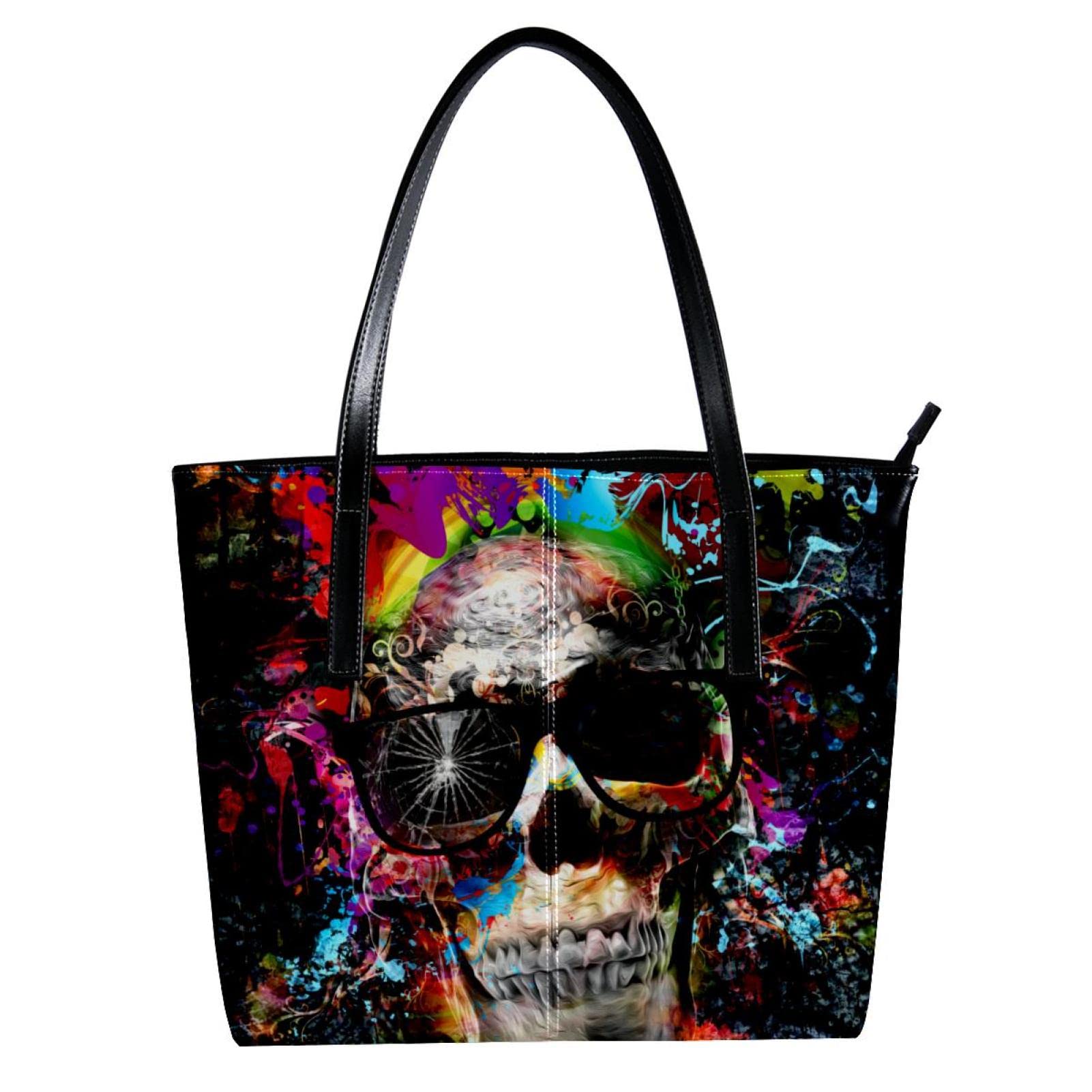 **Women's Large Leather Handbag – Watercolor Peony Floral Print, Top Handle & Shoulder Satchel Hobo Bag – Perfect for Work, Travel & Everyday Use**