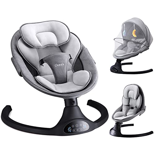 Electric Baby Swing for Infants - Portable Rocker with 5 Speed Settings, 3 Reclining Positions & Bluetooth Music | Remote Control Bouncer for Newborns, Boys & Girls | Perfect for Nursery, Bedroom & Travel Use
