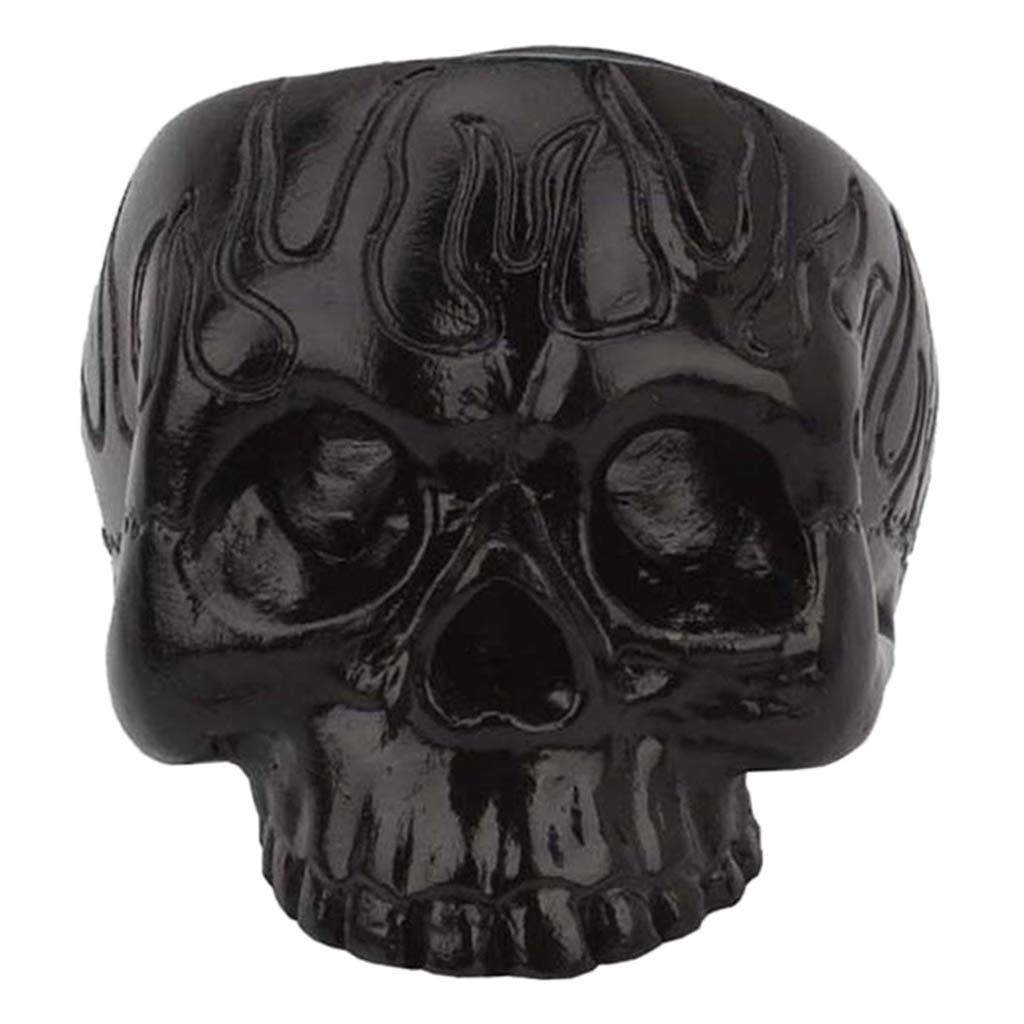 Modern Skull Figurine Candle Holder - Gothic Home Decor for Halloween, Gothic Party & Desktop Decoration - Unique Handmade Candle Stand for Tabletop, Mantel & Shelf Display