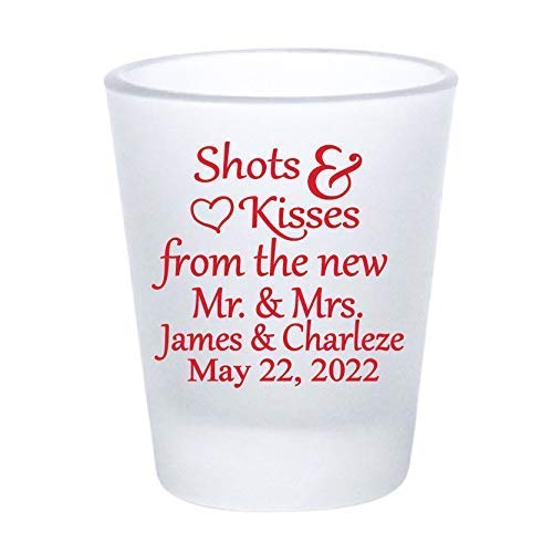 Personalized Wedding Favors - Frosted Shot Glasses Bulk Set for Mr & Mrs - Custom Bridal Shower, Bachelorette Party & Reception Gifts - Perfect for Toasts, Celebrations & Keepsakes
