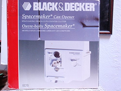 Black & Decker Spacemaker EC70 Electric Can Opener with Bottle Opener & Bag Opener - Compact Kitchen Appliance for Small Spaces, Camping & RV Use
