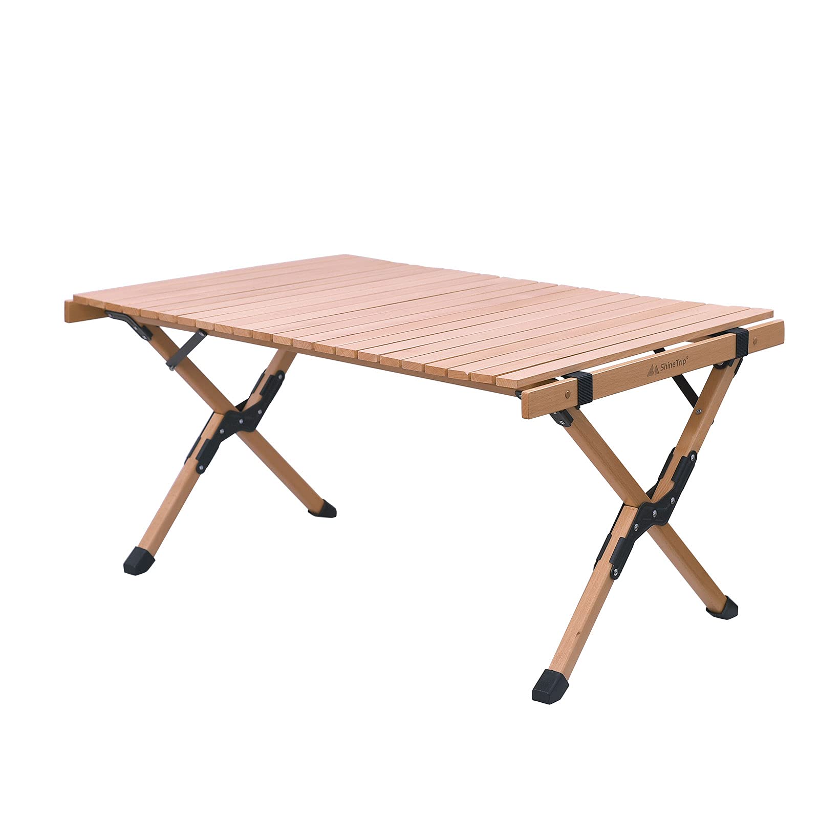UNISTRENGH Solid Wood Folding Camping Table with Carry Bag - Portable Outdoor Picnic Table for Camping, Beach, BBQ, Travel | Indoor Desk for Living Room, Garden, Patio, Party | Durable & Lightweight (Medium 35.43