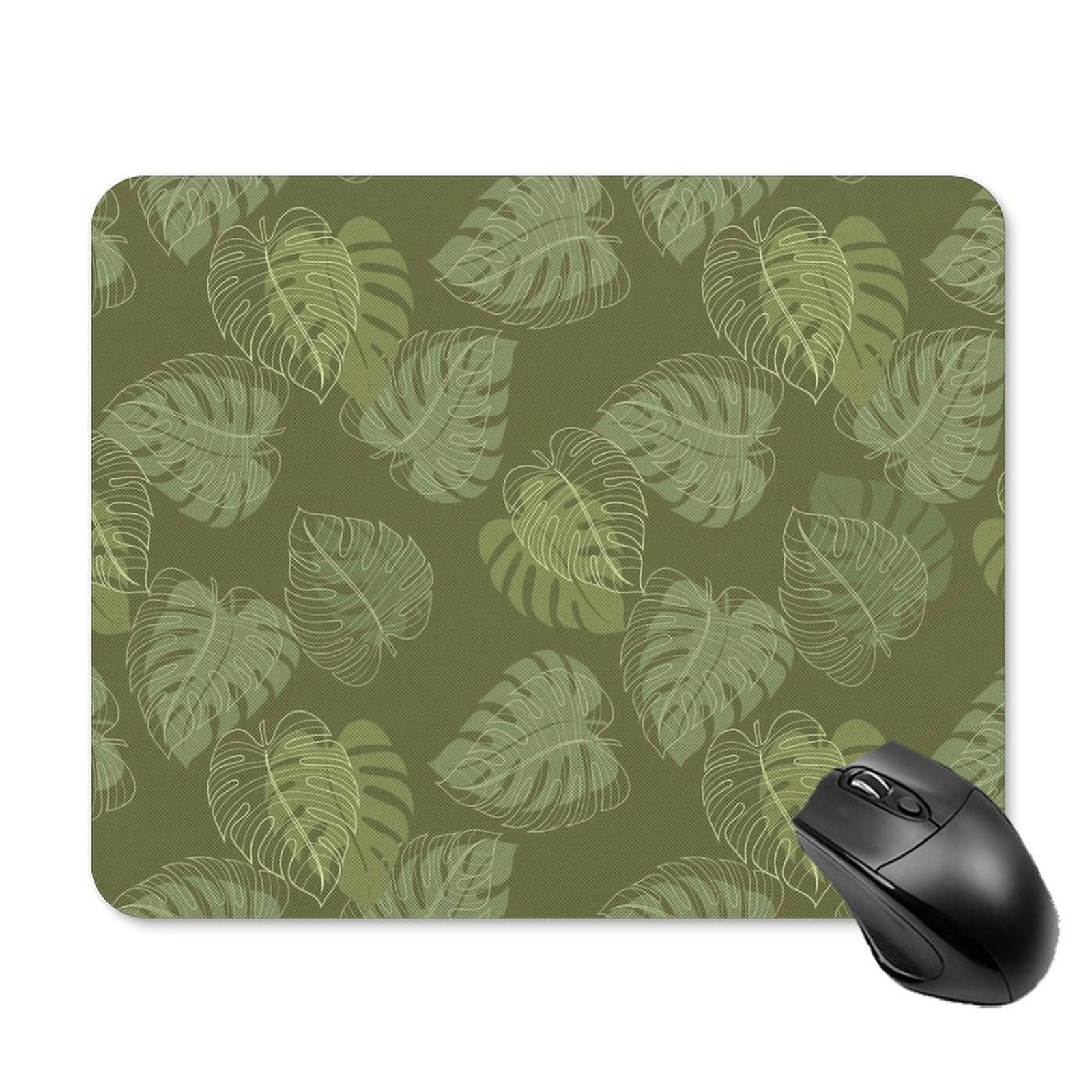 Monstera Palm Leaves Mouse Pad - Non-Slip Waterproof Gaming Mouse Mat (20x25cm) for Home & Office - Durable Desk Accessory for PC, Laptop & Computer Workstations