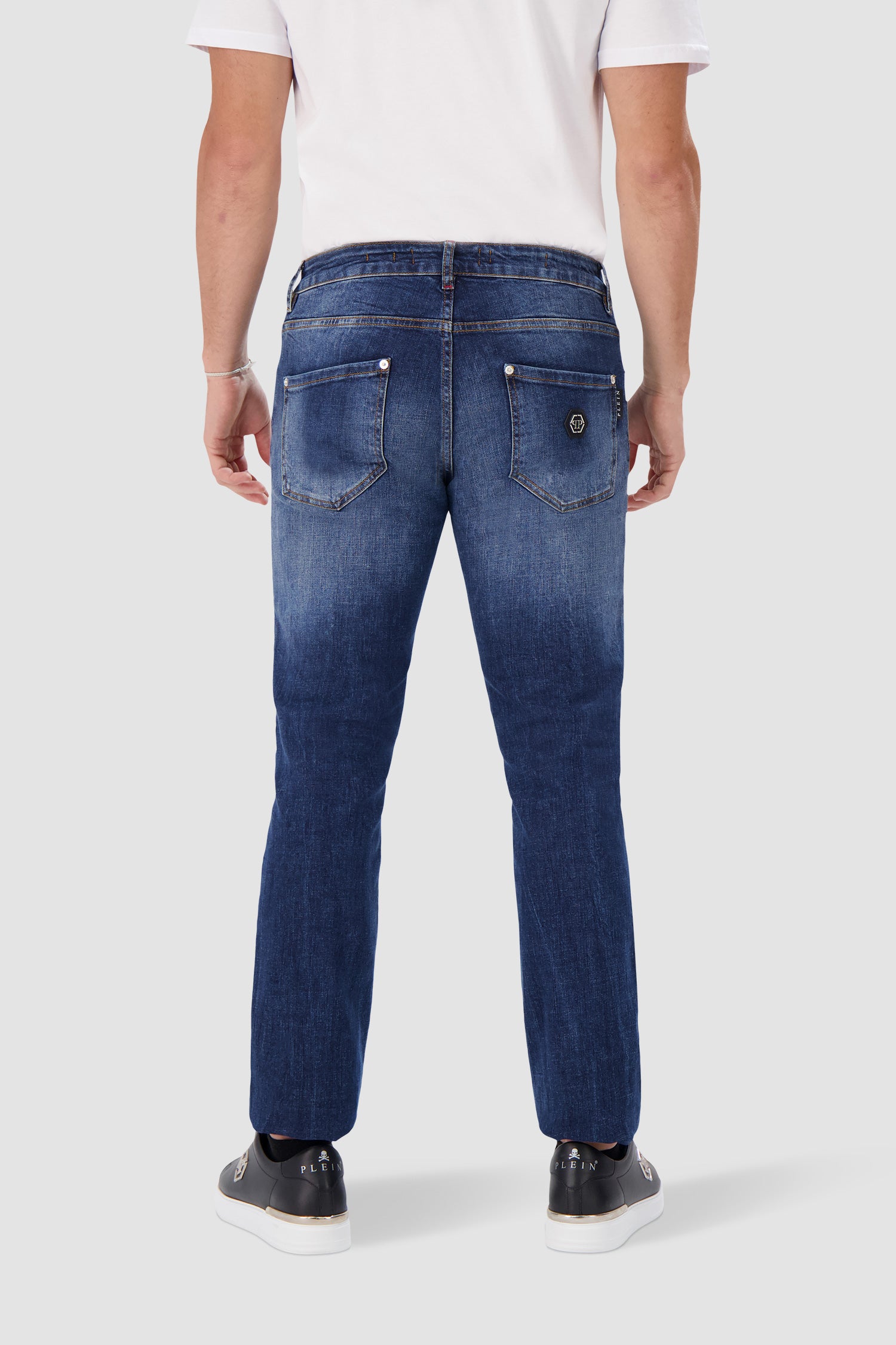 Philipp Plein Premium Denim Straight Leg Jeans for Men - Stylish & Comfortable Pants for Casual Wear, Night Out, and Everyday Fashion