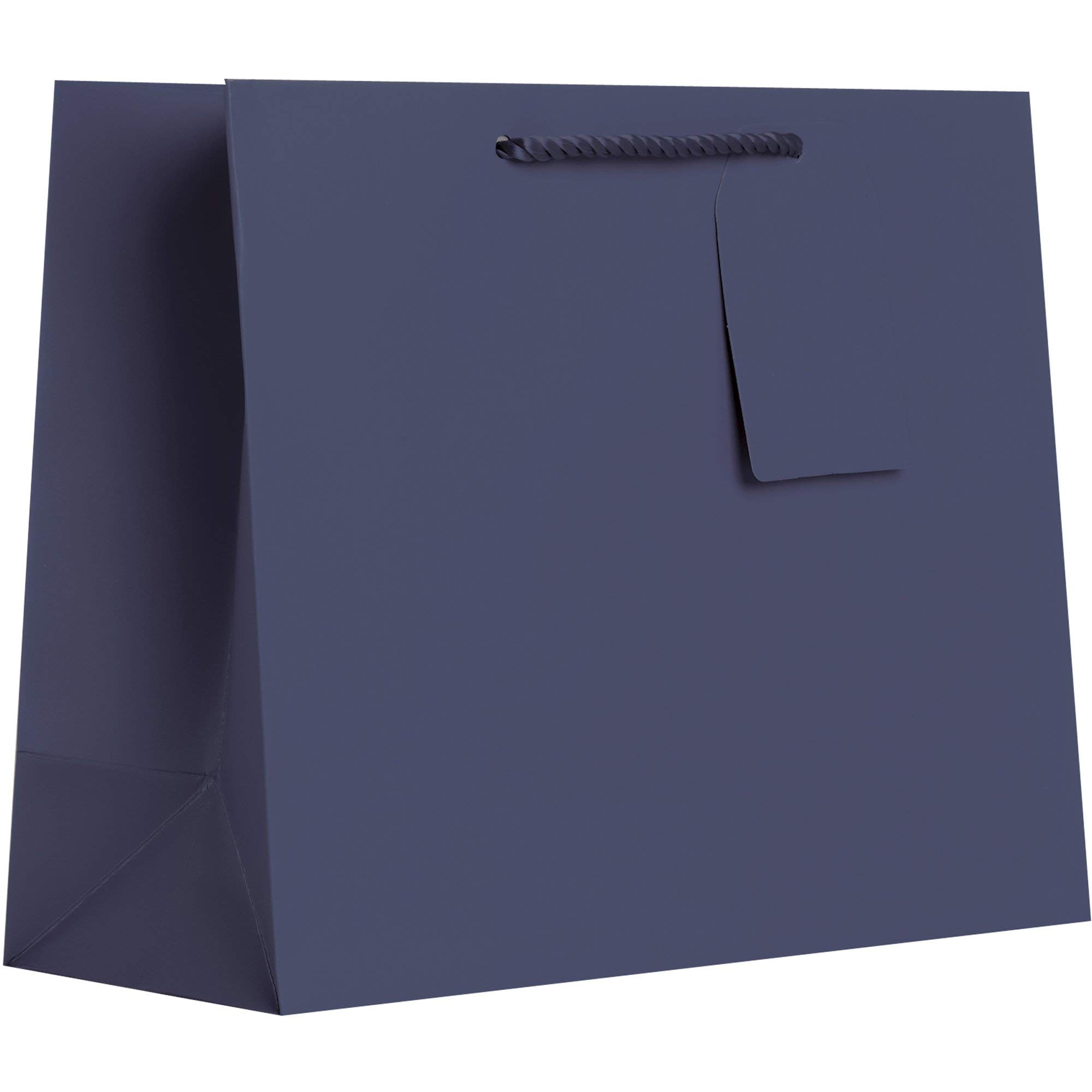 Jillson Roberts Large Navy Matte Tote Bags - Pack of 12 | Durable Shopping, Travel & Gym Bags for Women & Men