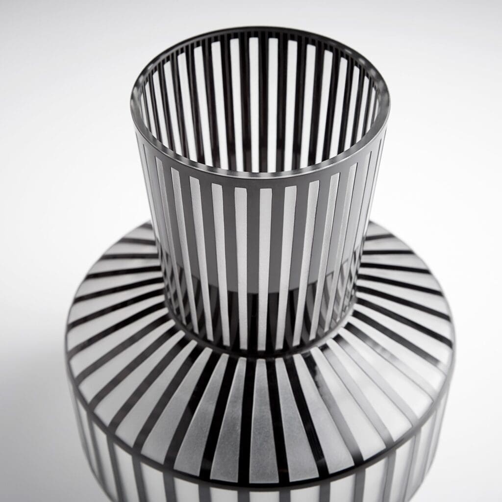 Cyan Design 10875 Black Medium Lined Up Vase - Elegant Home Decor for Living Room, Dining Table & Wedding Centerpieces