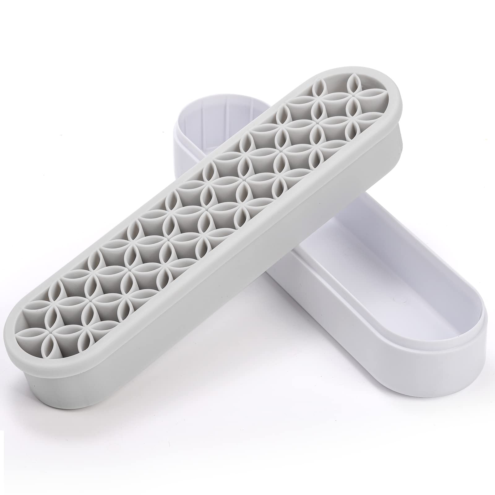 Elsjoy 3 Pack Silicone Makeup Brush Holder - Desktop Cosmetic Organizer & Pen Stand for Brushes, Scissors, Toothbrush - Perfect for Vanity, Bathroom, Office & Sewing Room Organization